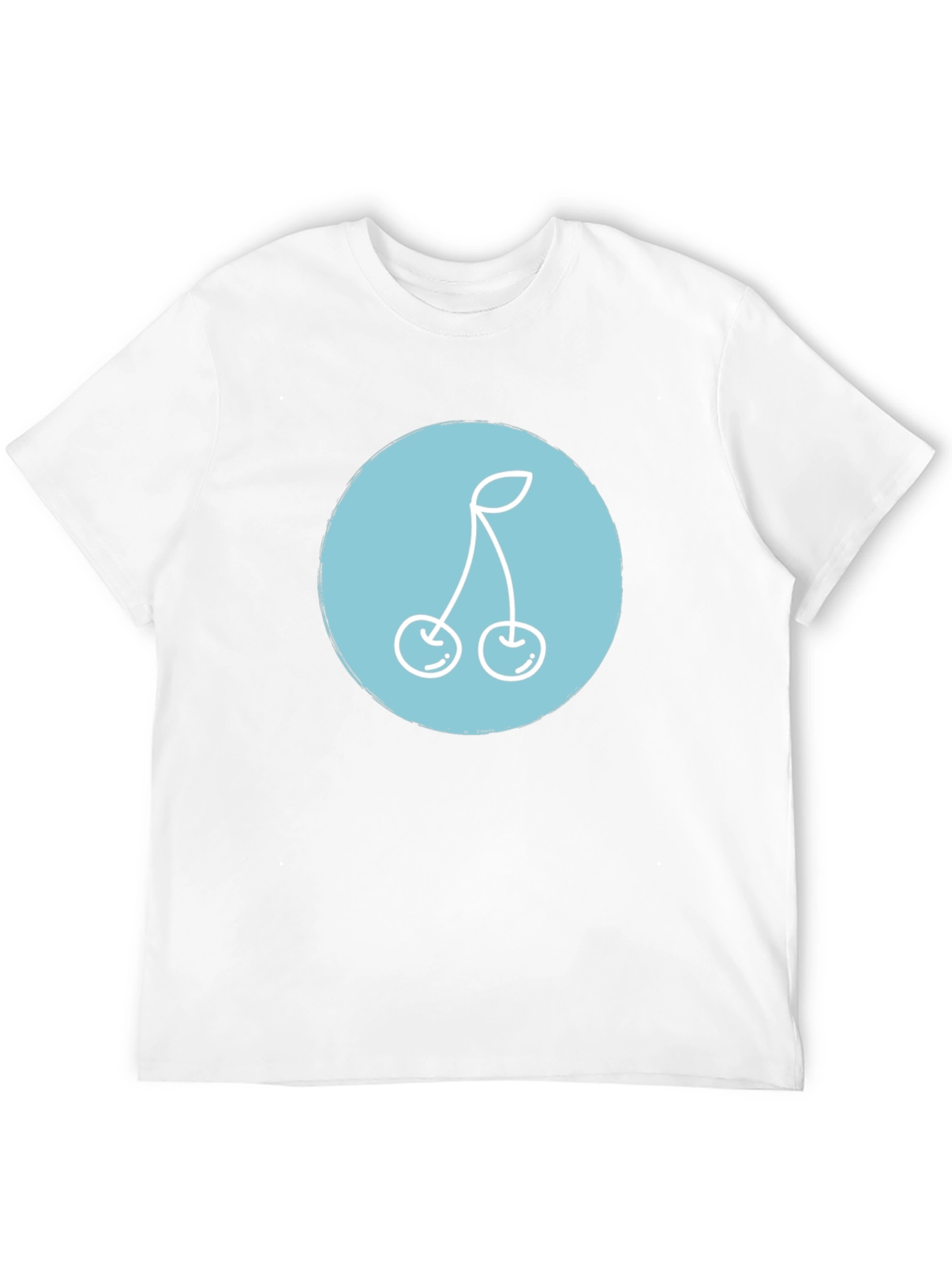 Modern Black Tee with Cherry Graphic