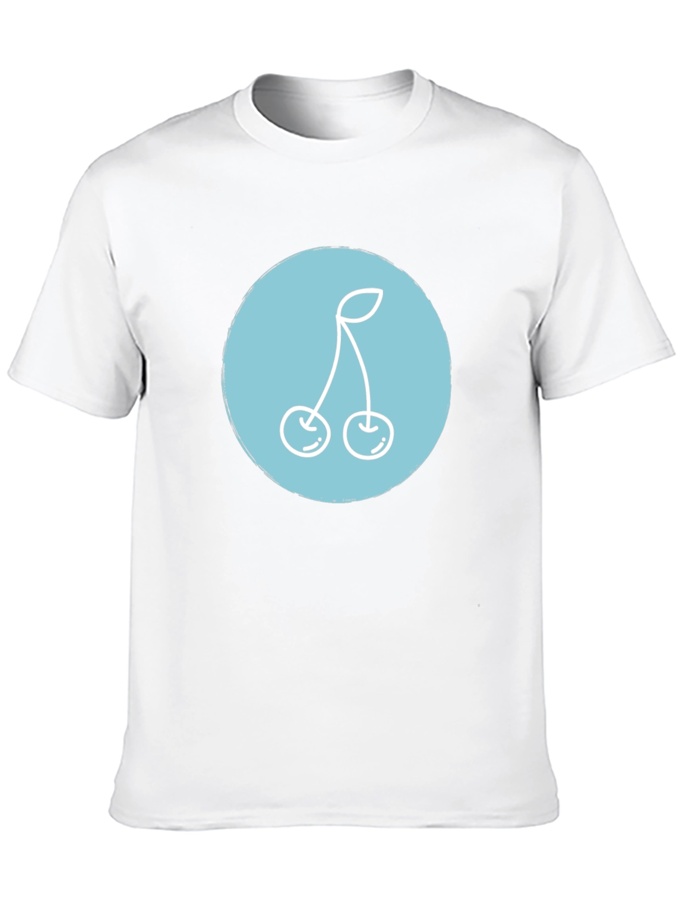 Modern Black Tee with Cherry Graphic