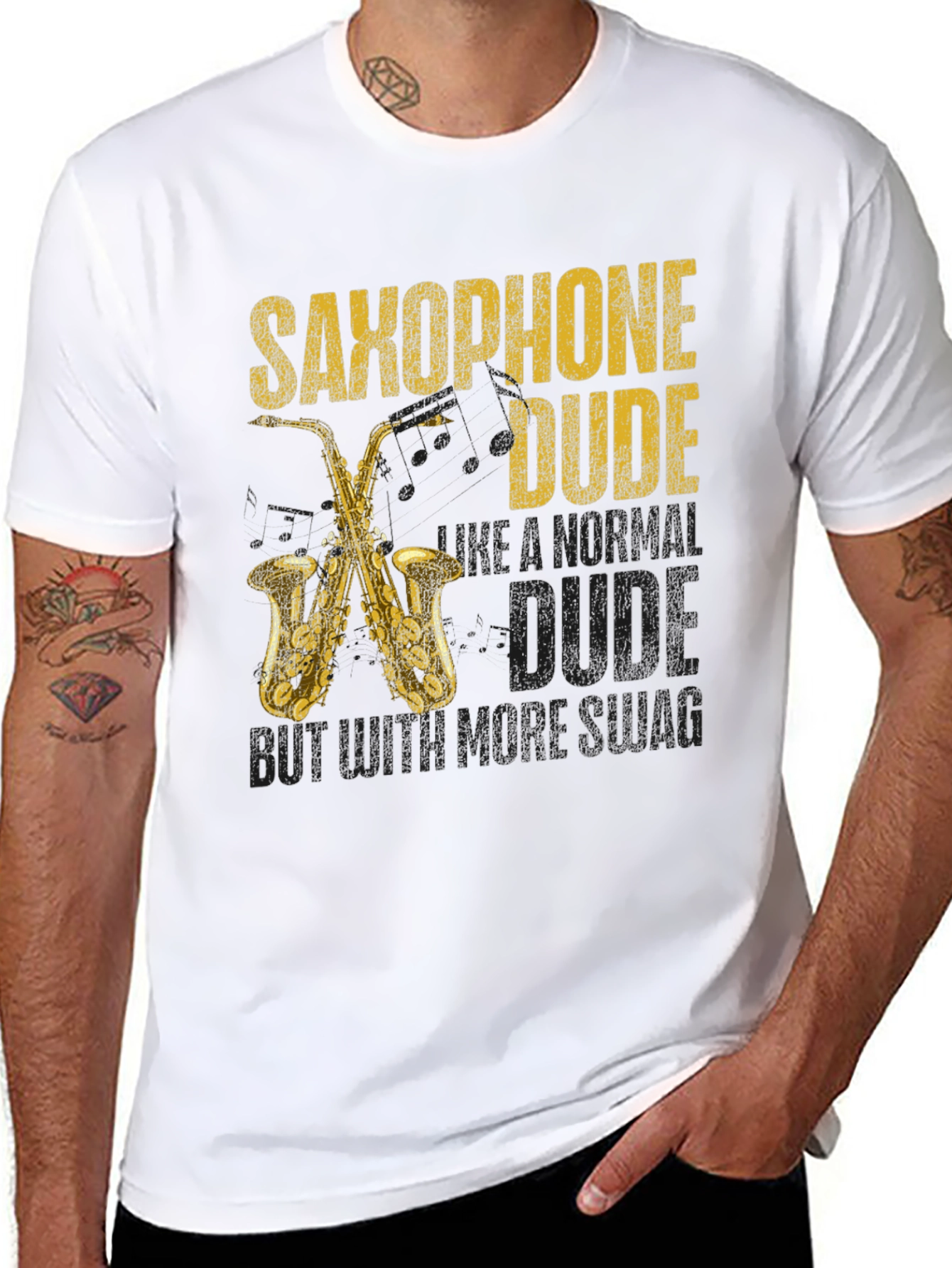 Saxophone Dude T-Shirt Cool Musician Tee