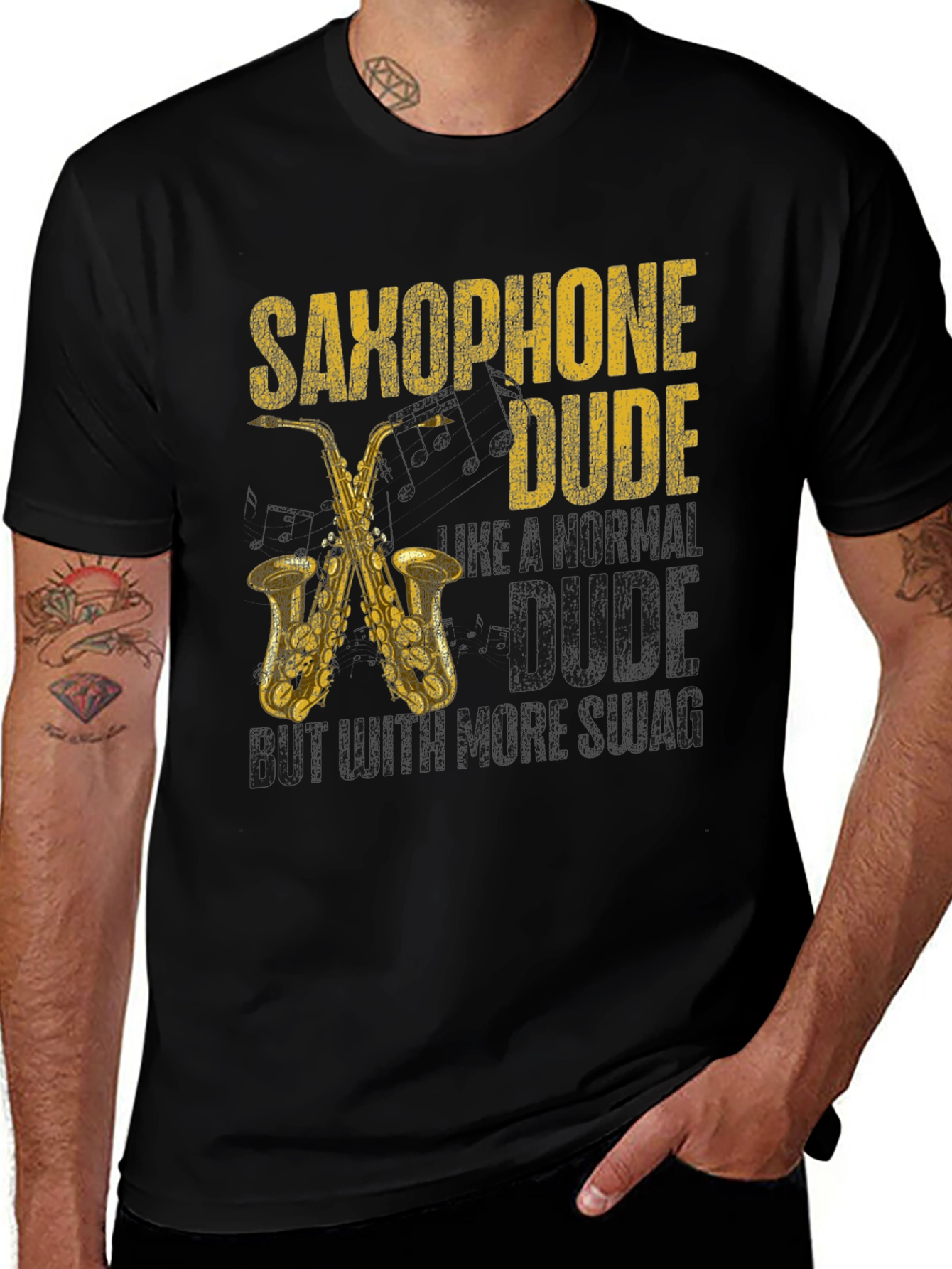 Saxophone Dude T-Shirt Cool Musician Tee