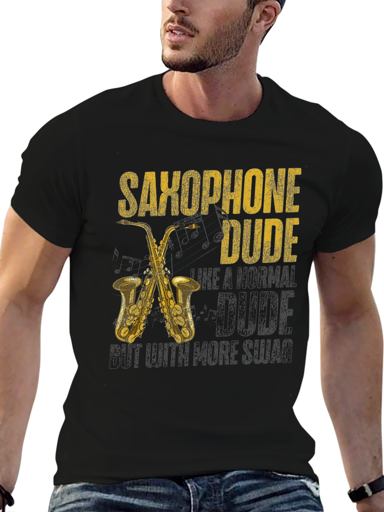 Saxophone Dude T-Shirt Cool Musician Tee