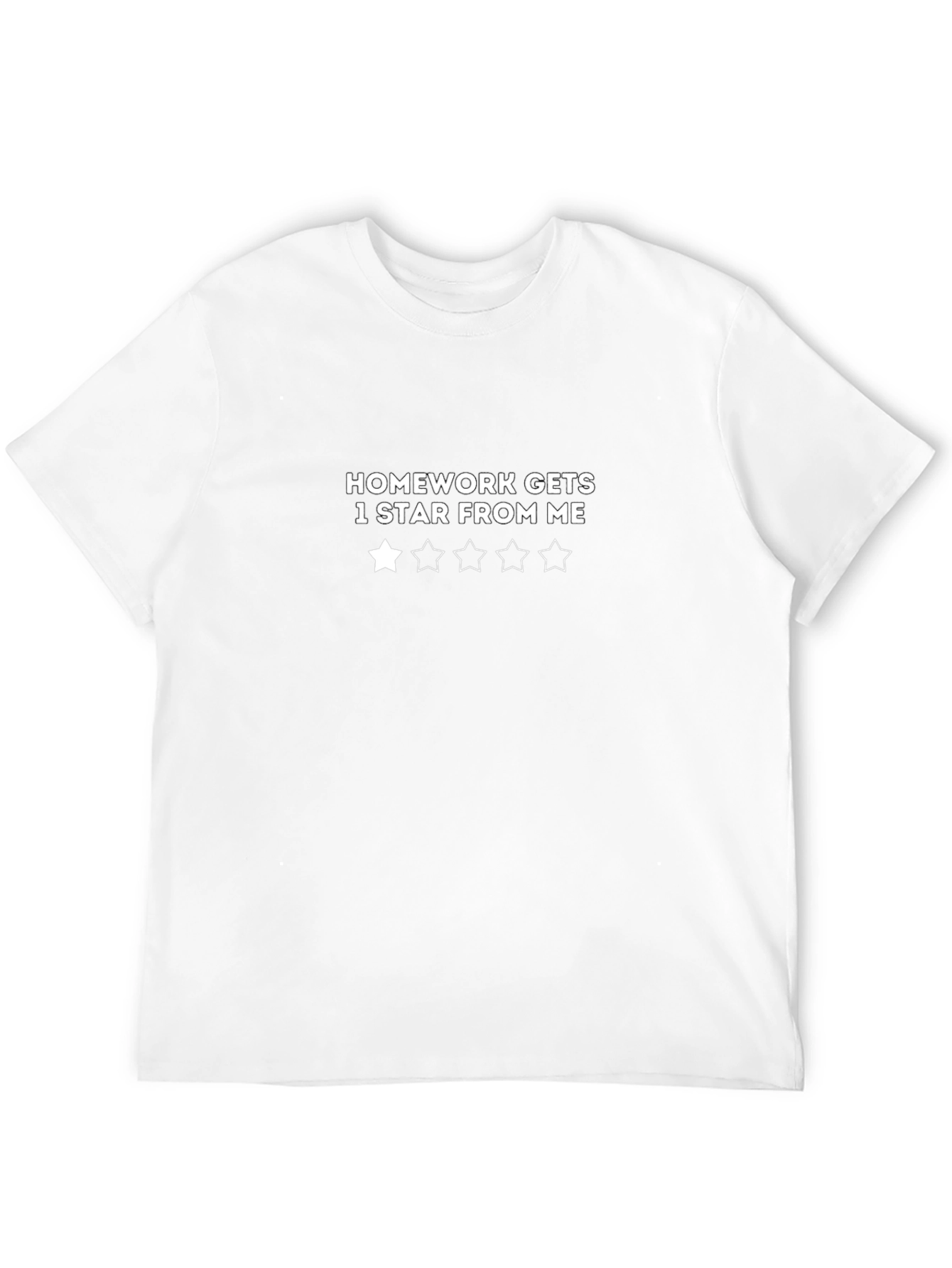 Homework Gets 1 Star Black Graphic Tee