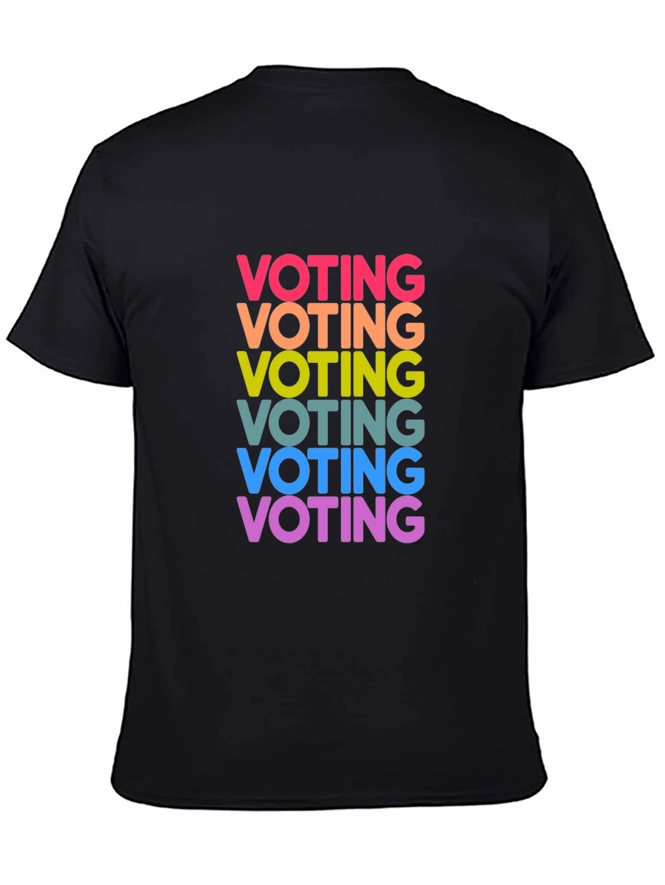 Vote Rainbow Text Graphic Black Tee