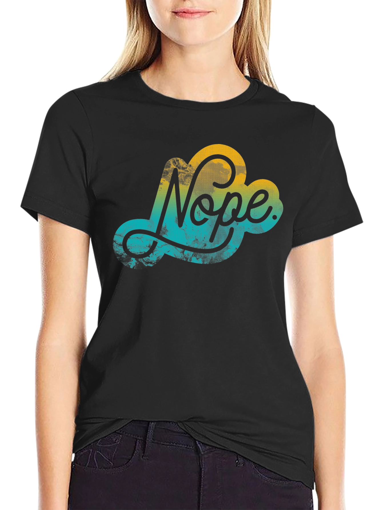 Nope Cloud Graphic Black T-Shirt