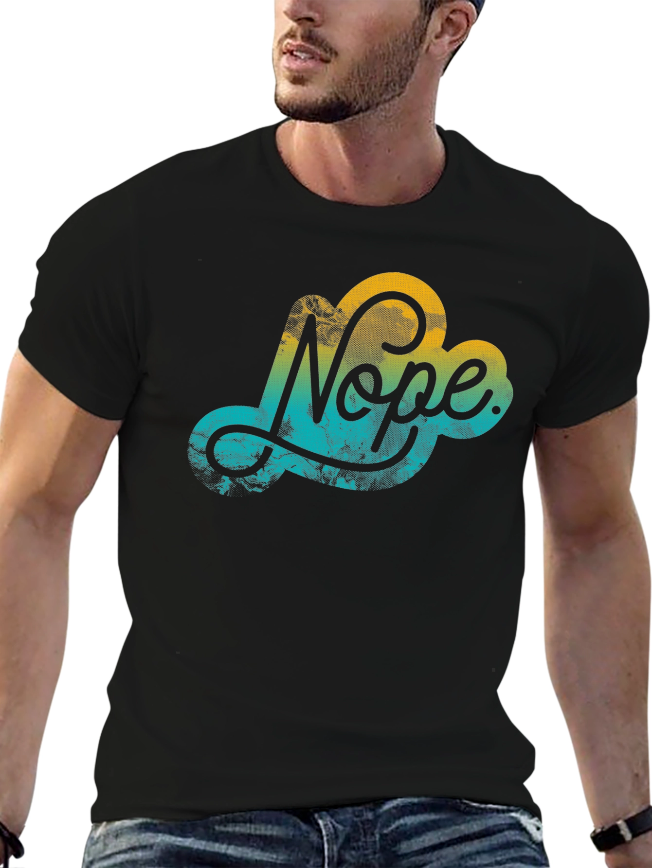 Nope Cloud Graphic Black T-Shirt