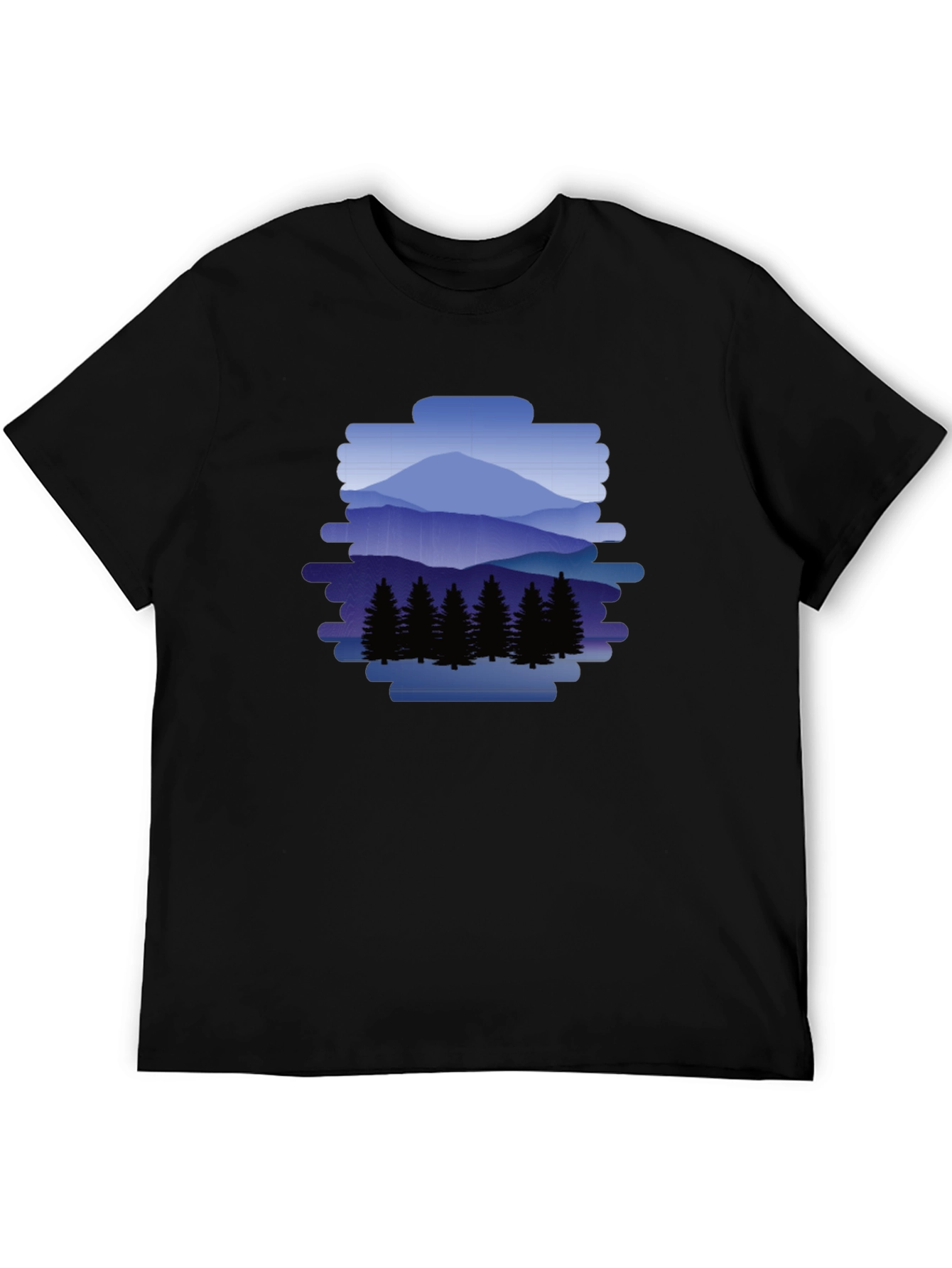 Mountain Scene Graphic Tee - Nature Lovers Black T-Shirt