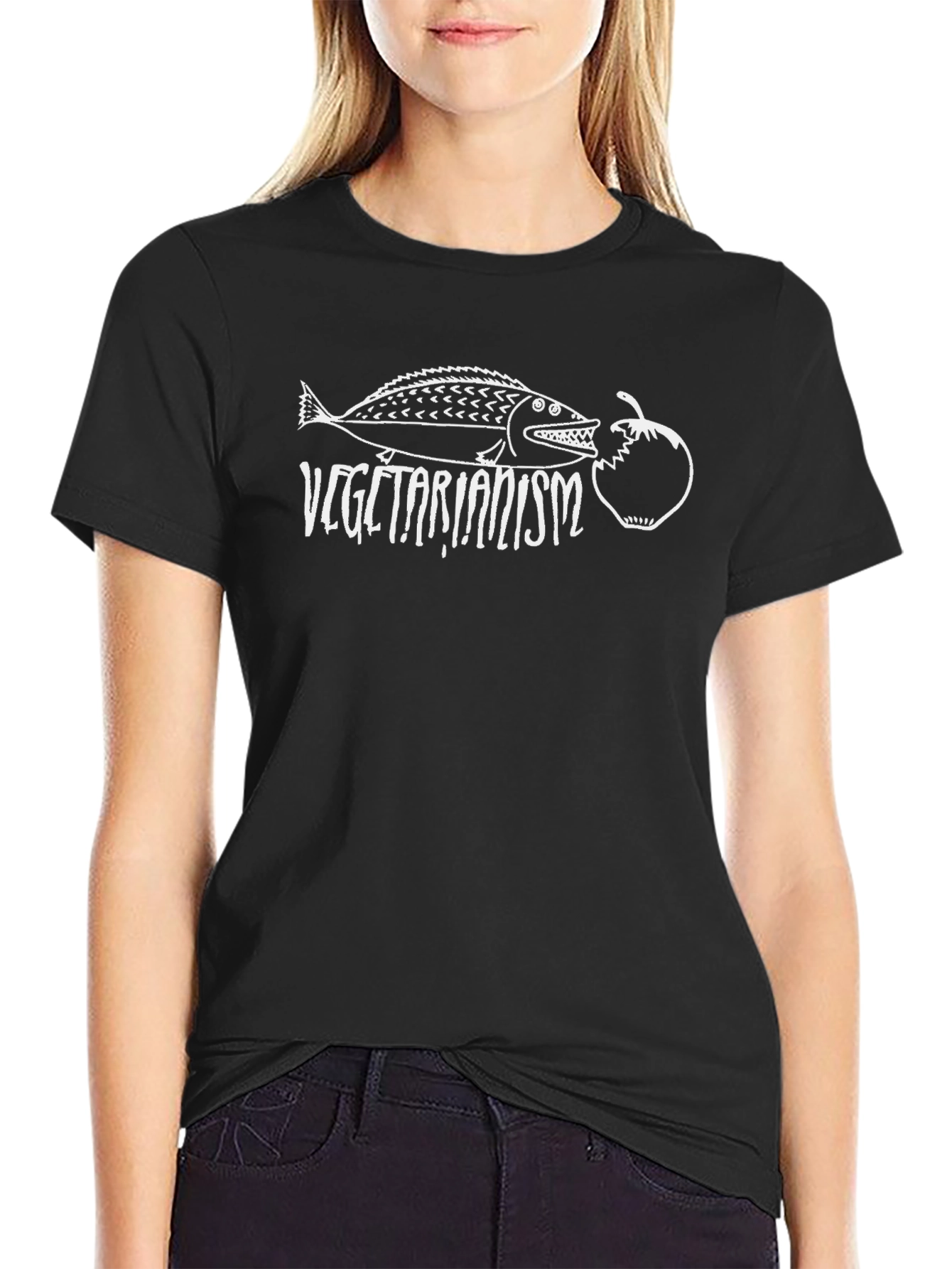 Vegetarianism Graphic T-Shirt - Fish Eating Tomato