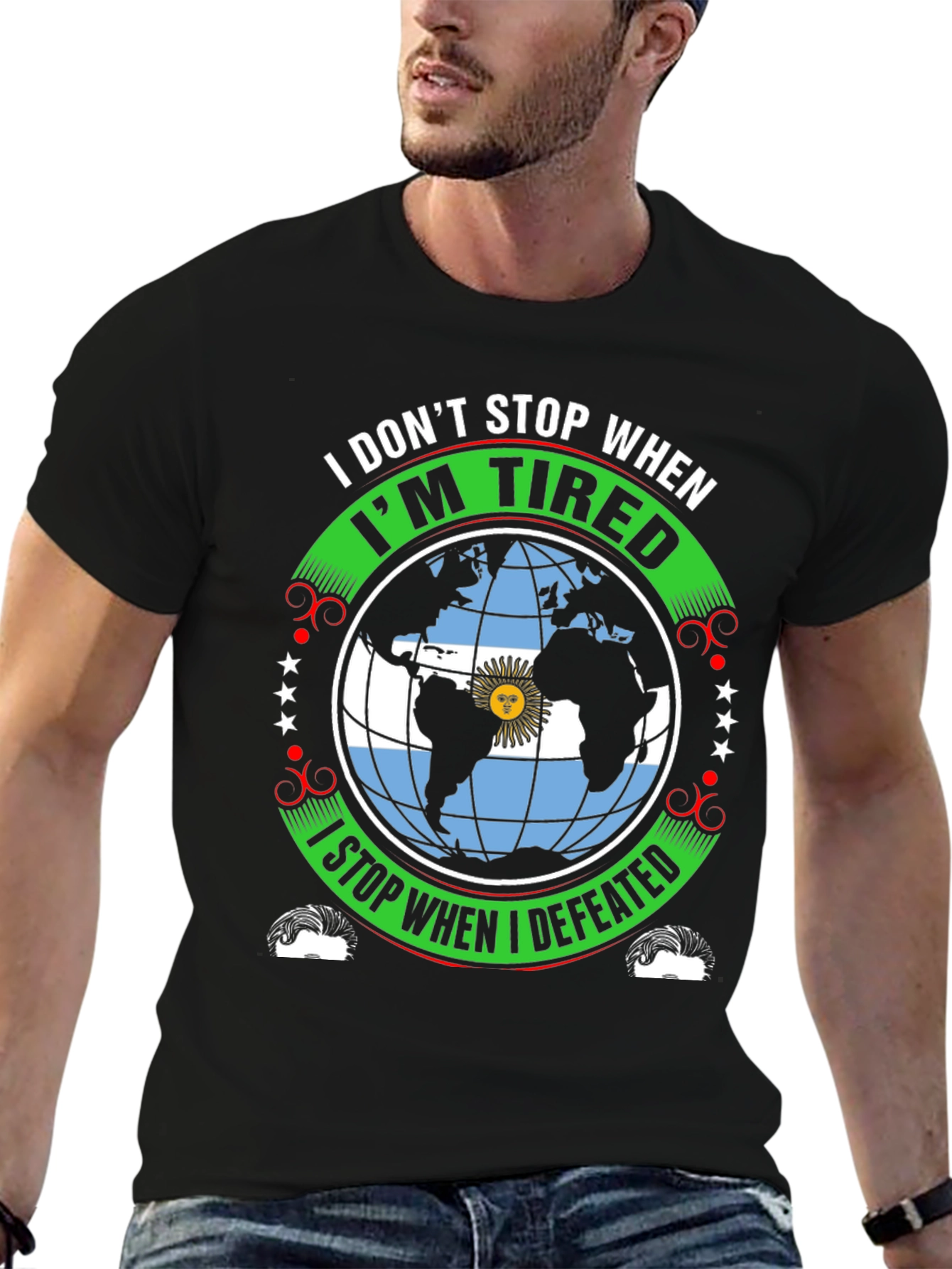 Argentina Pride Graphic T-Shirt - Never Give Up!