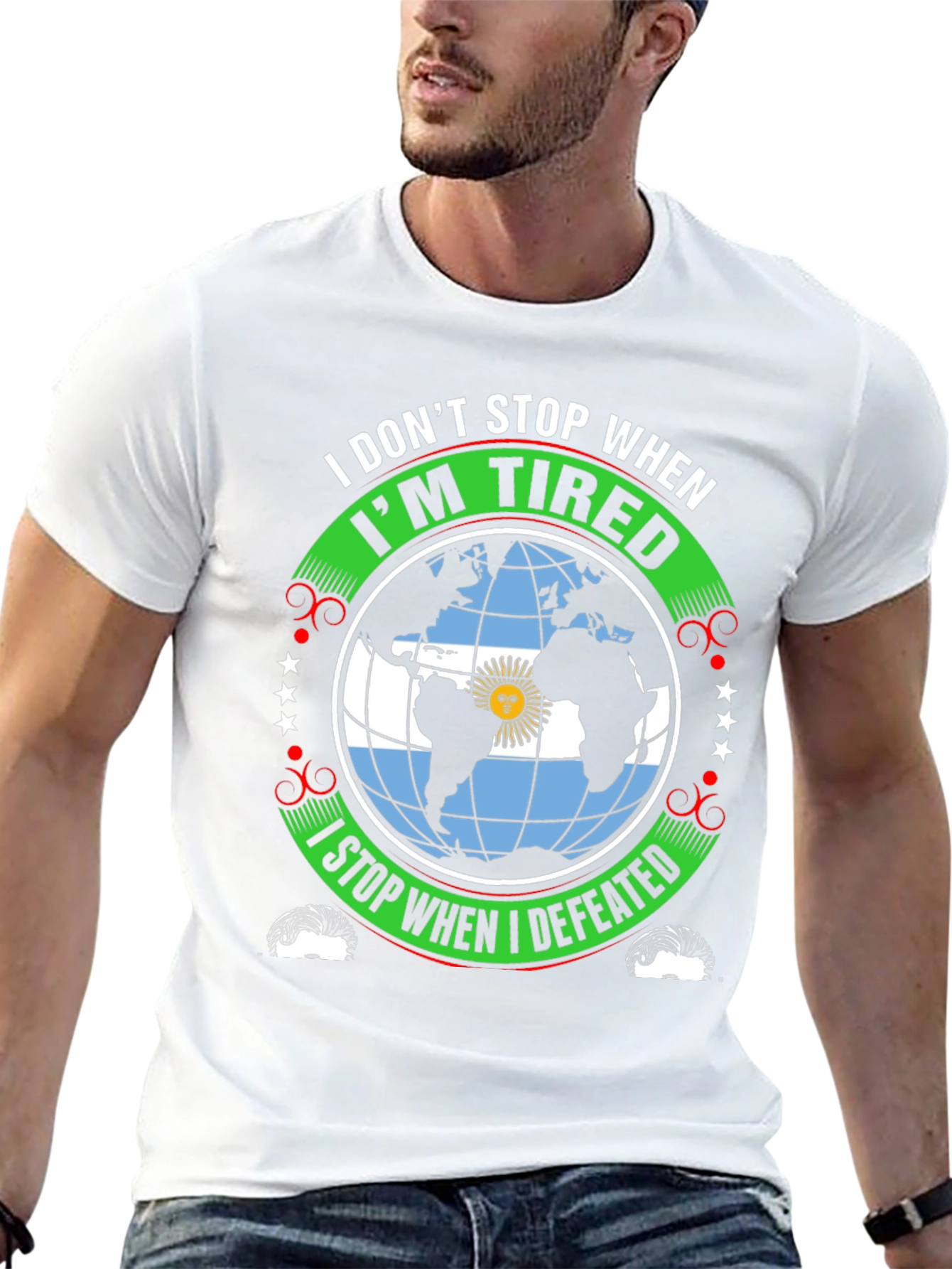 Argentina Pride Graphic T-Shirt - Never Give Up!