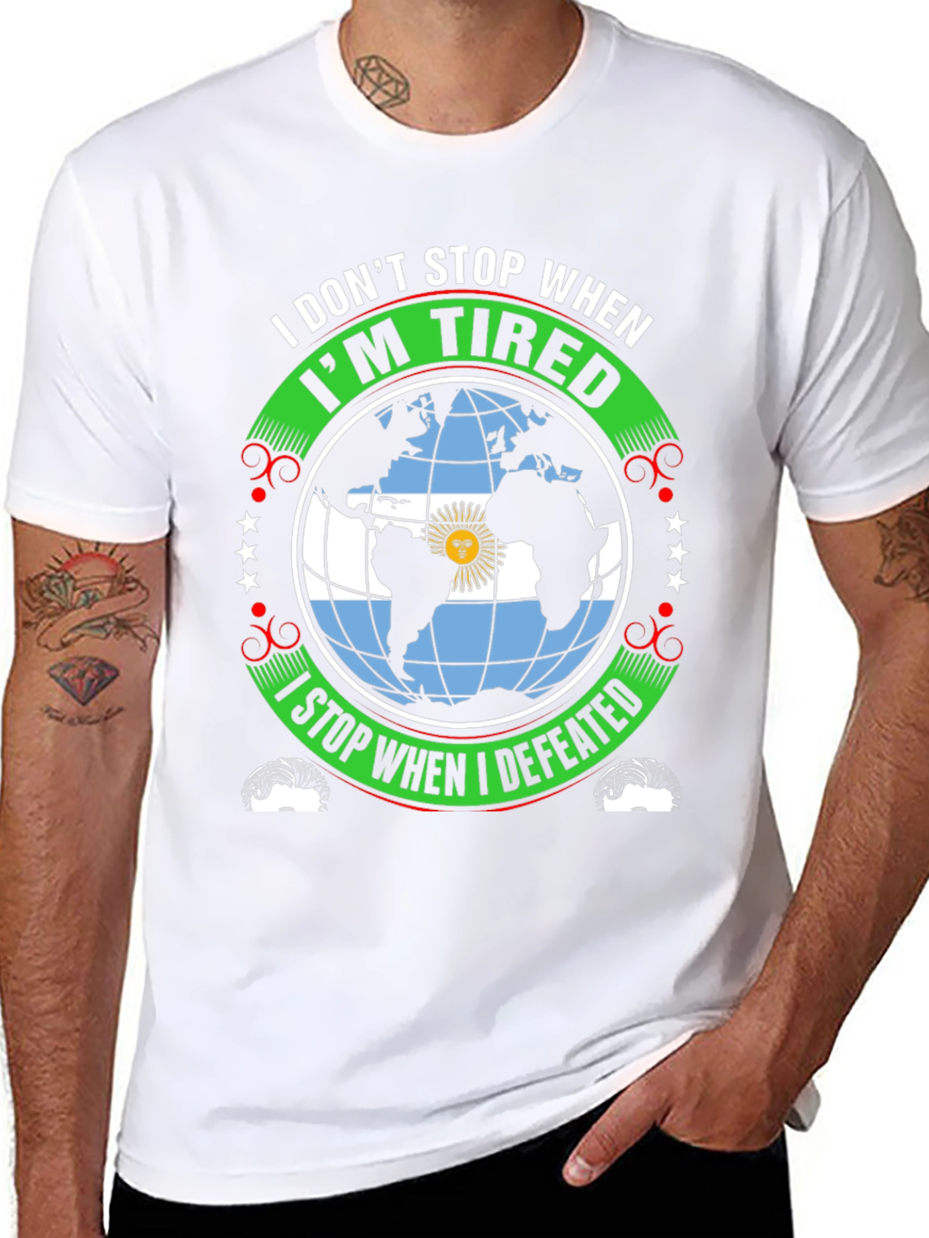 Argentina Pride Graphic T-Shirt - Never Give Up!