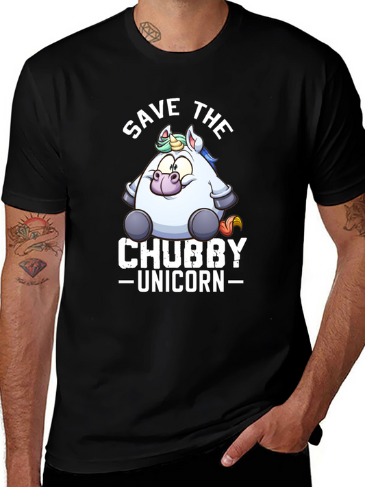 Save the Chubby Unicorn Funny Graphic Tee