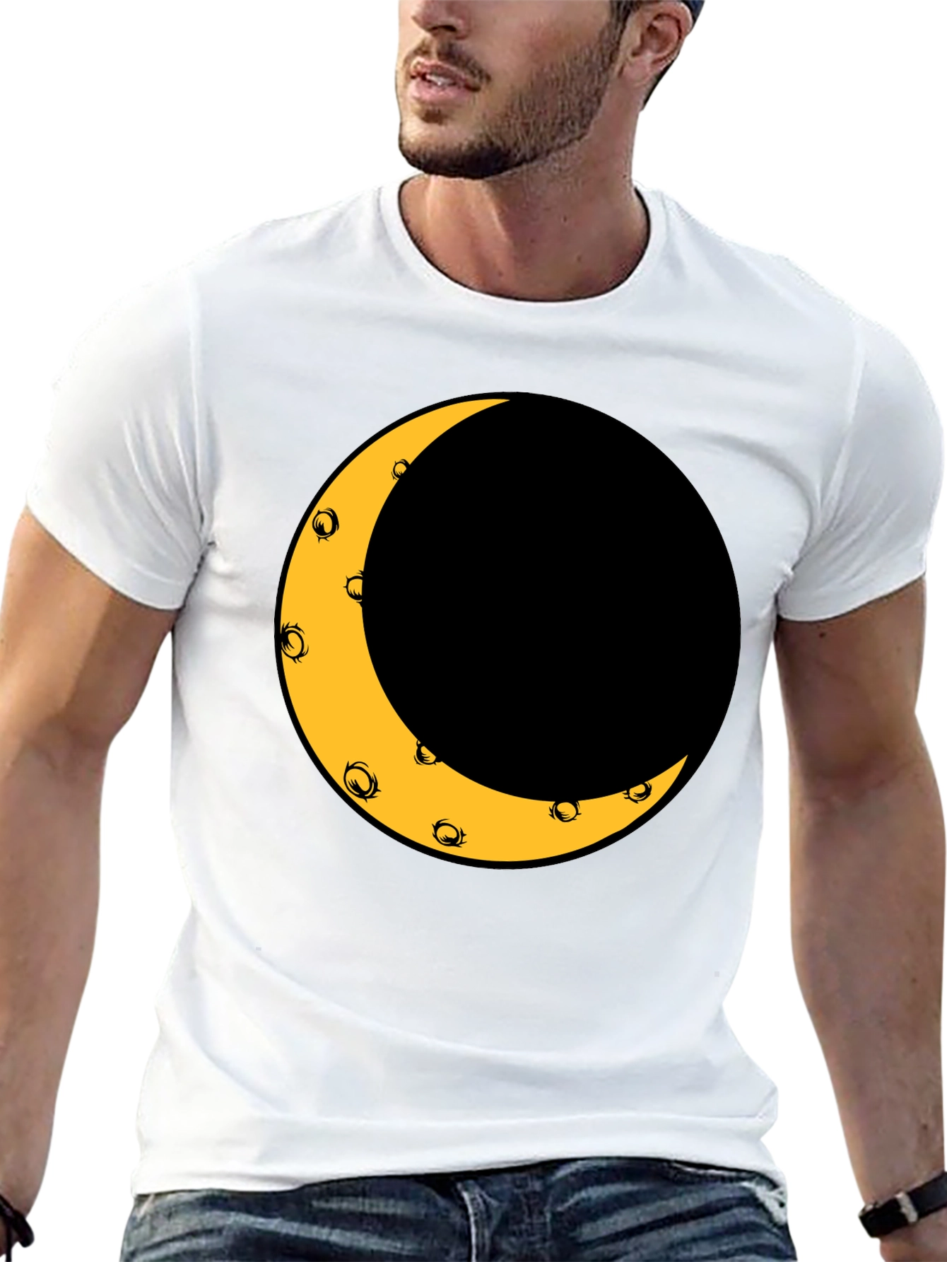 Crescent Moon Graphic Black T-Shirt