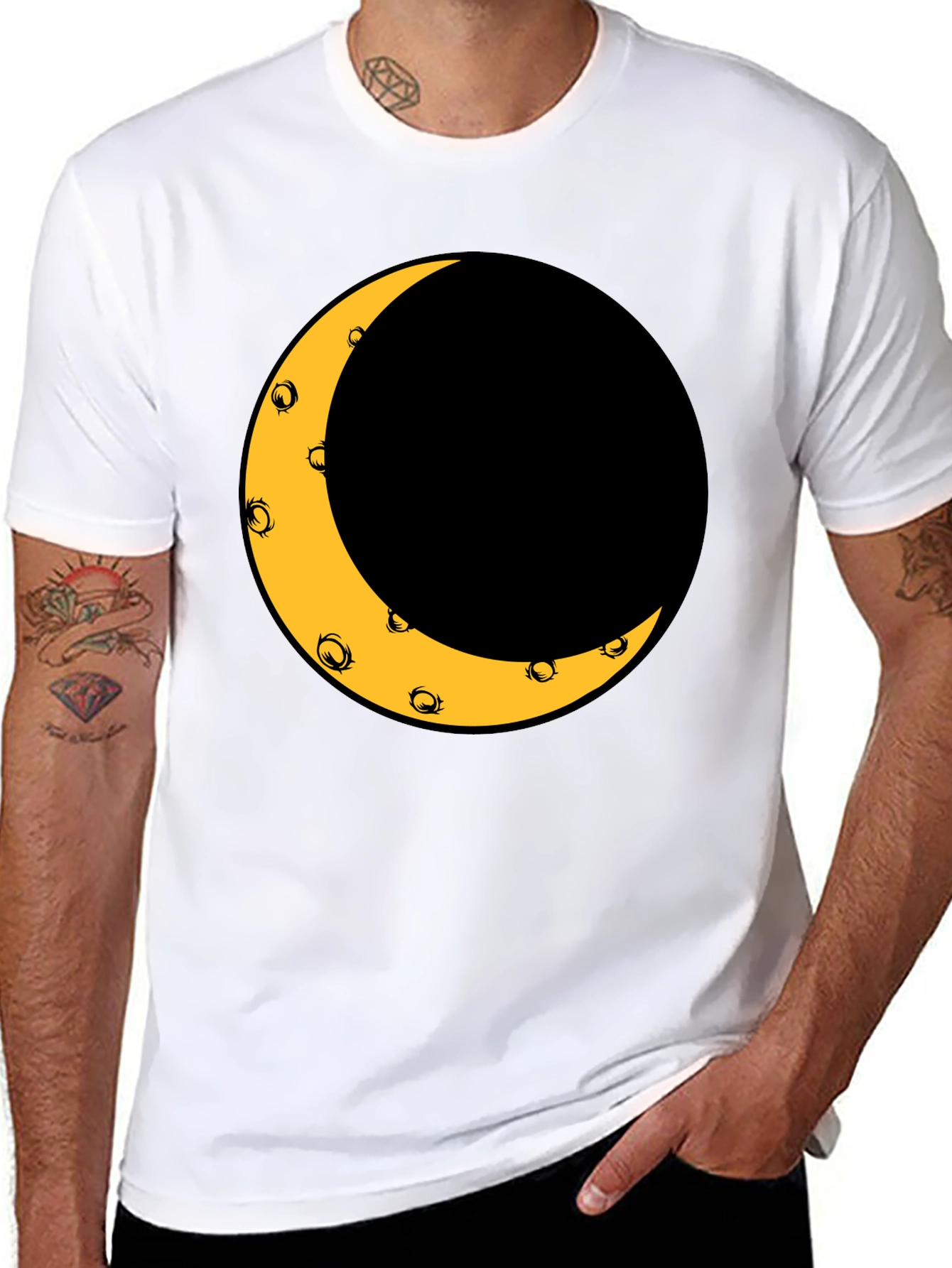 Crescent Moon Graphic Black T-Shirt