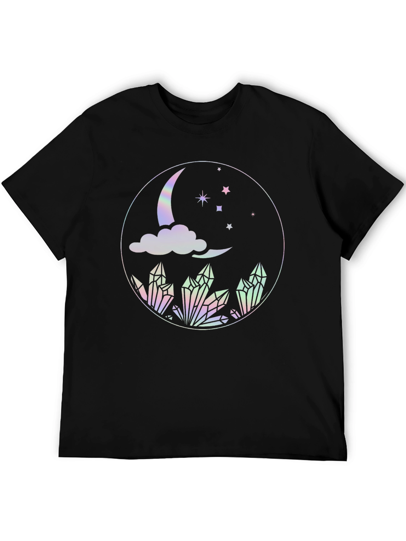 Mystical Moon Crystal T-Shirt - Black