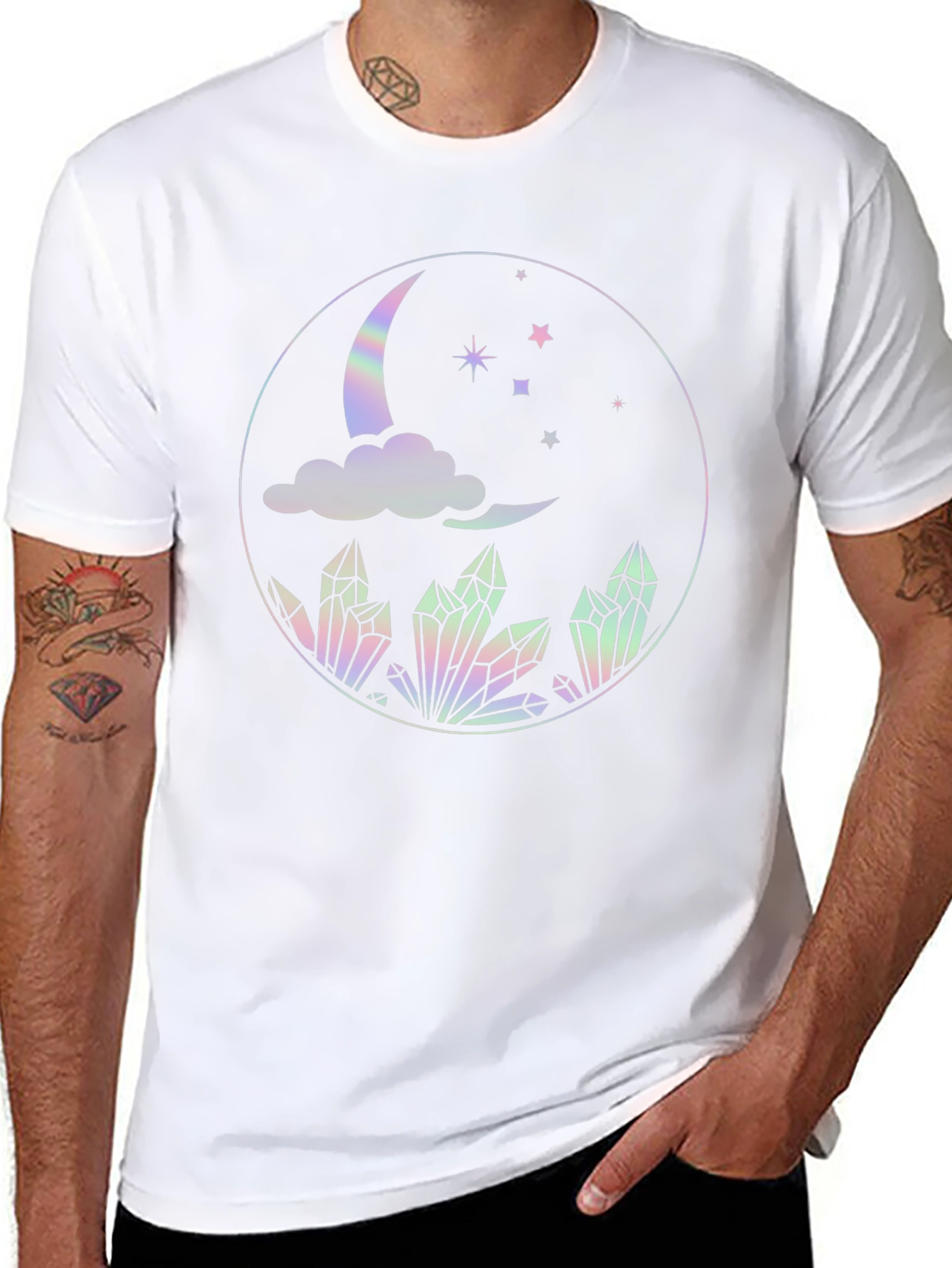Mystical Moon Crystal T-Shirt - Black