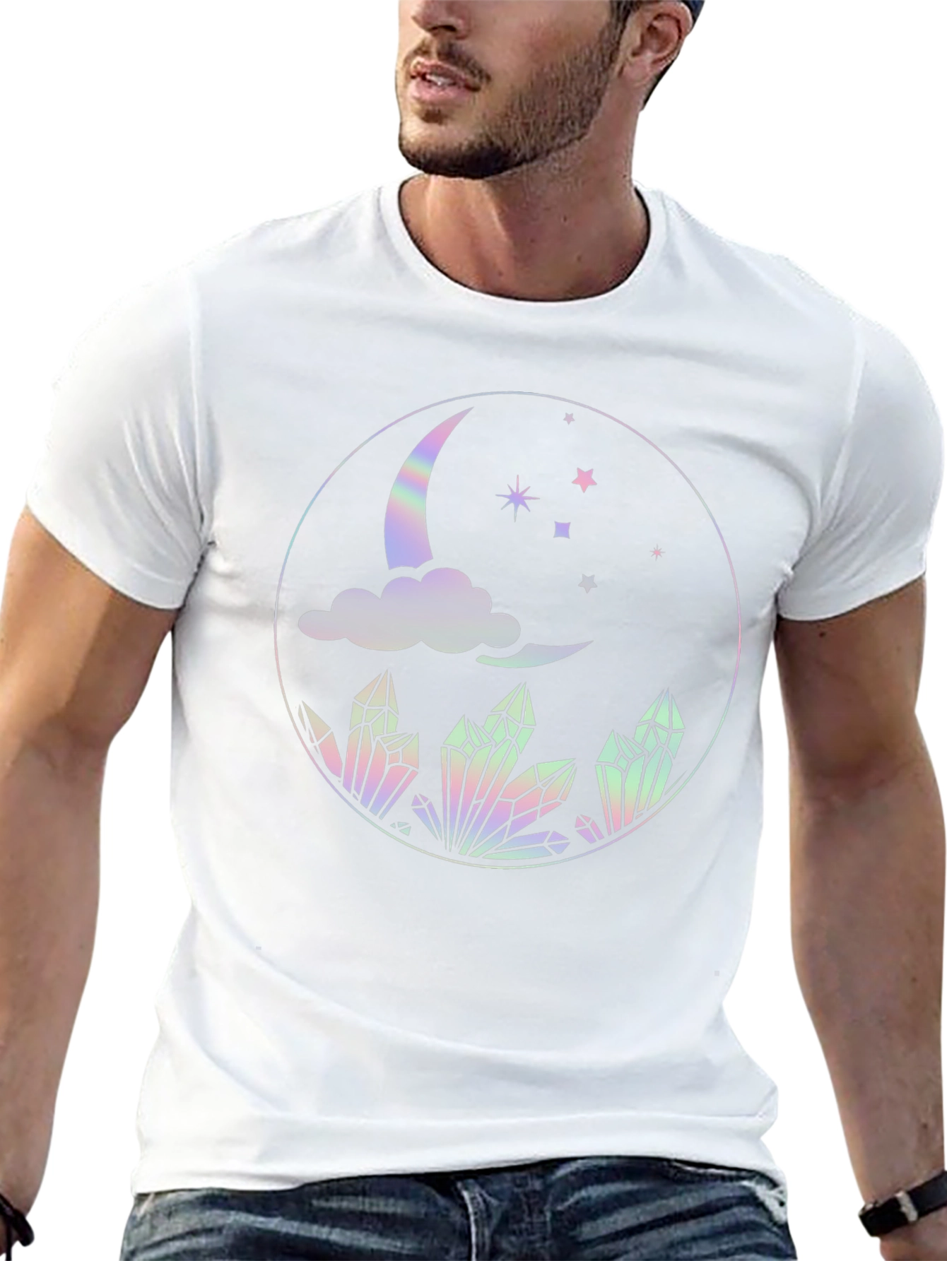 Mystical Moon Crystal T-Shirt - Black