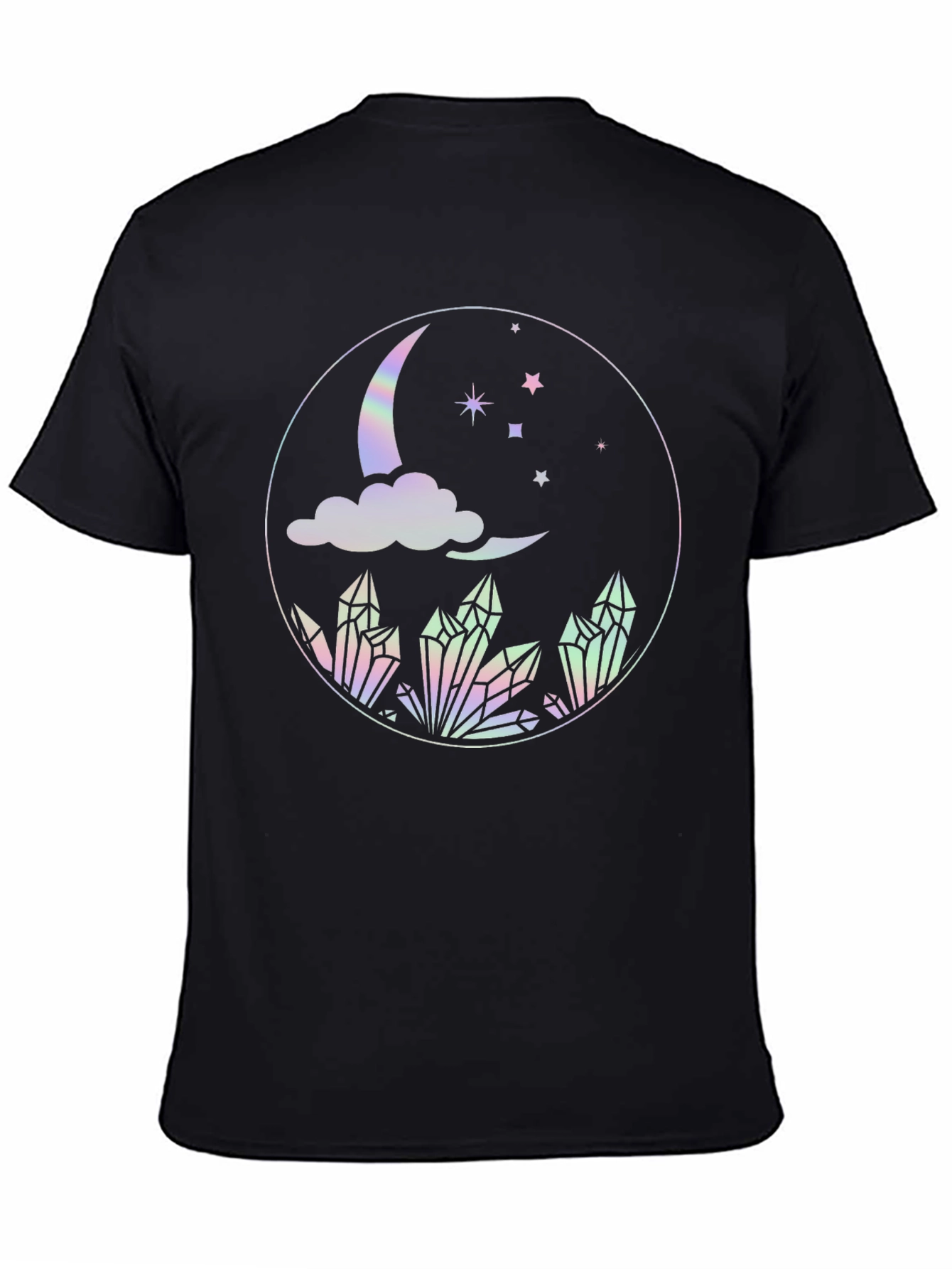 Mystical Moon Crystal T-Shirt - Black