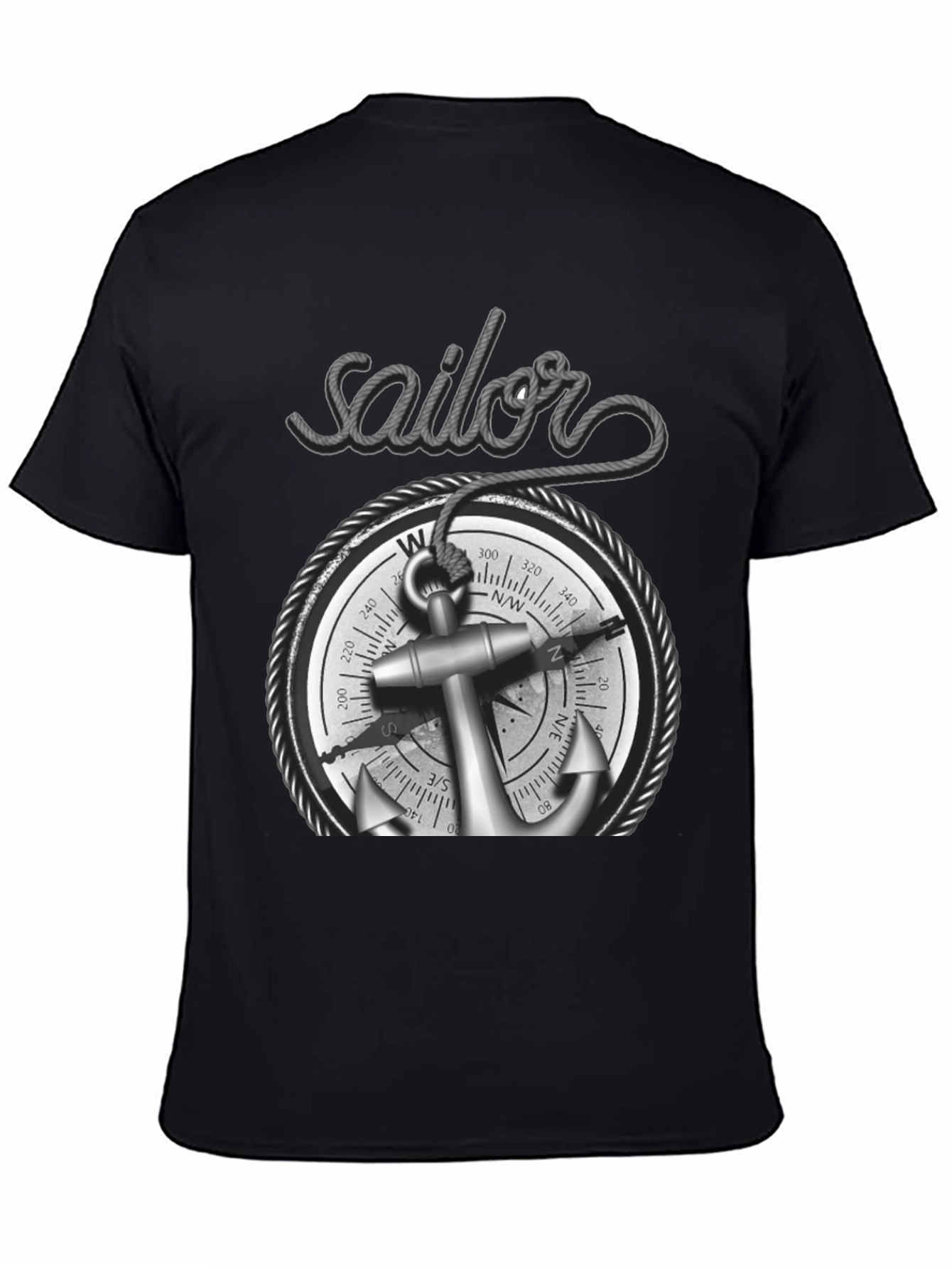 Nautical Sailor Compass Anchor Graphic T-Shirt
