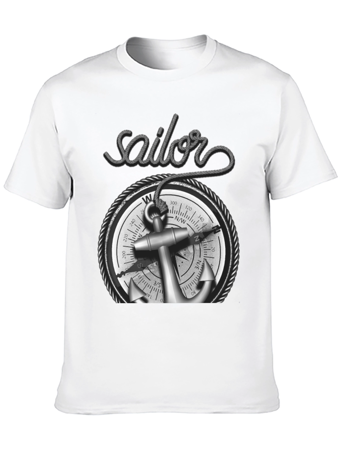 Nautical Sailor Compass Anchor Graphic T-Shirt
