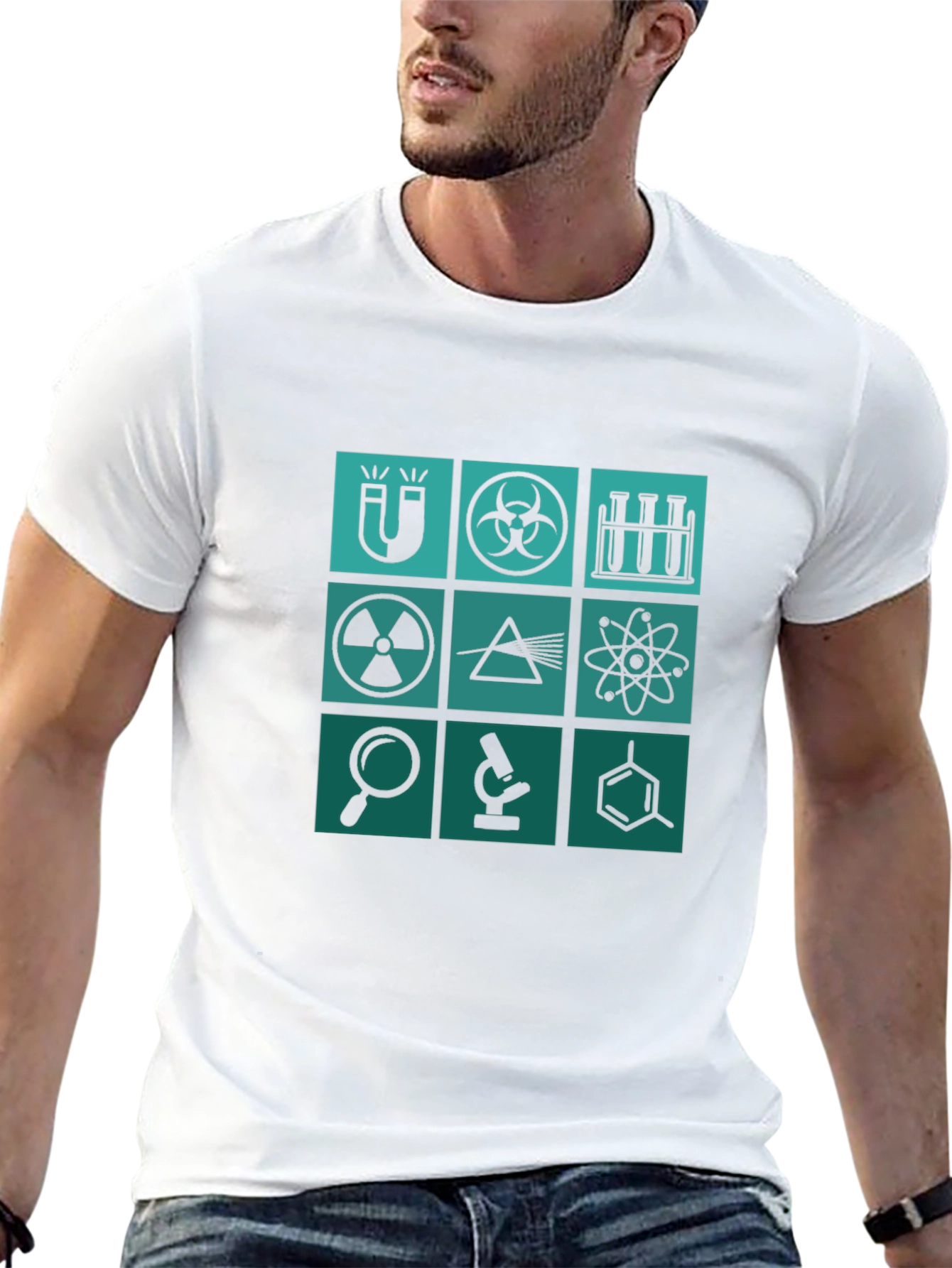 Science Icons Graphic Tee - Mens Black T-Shirt