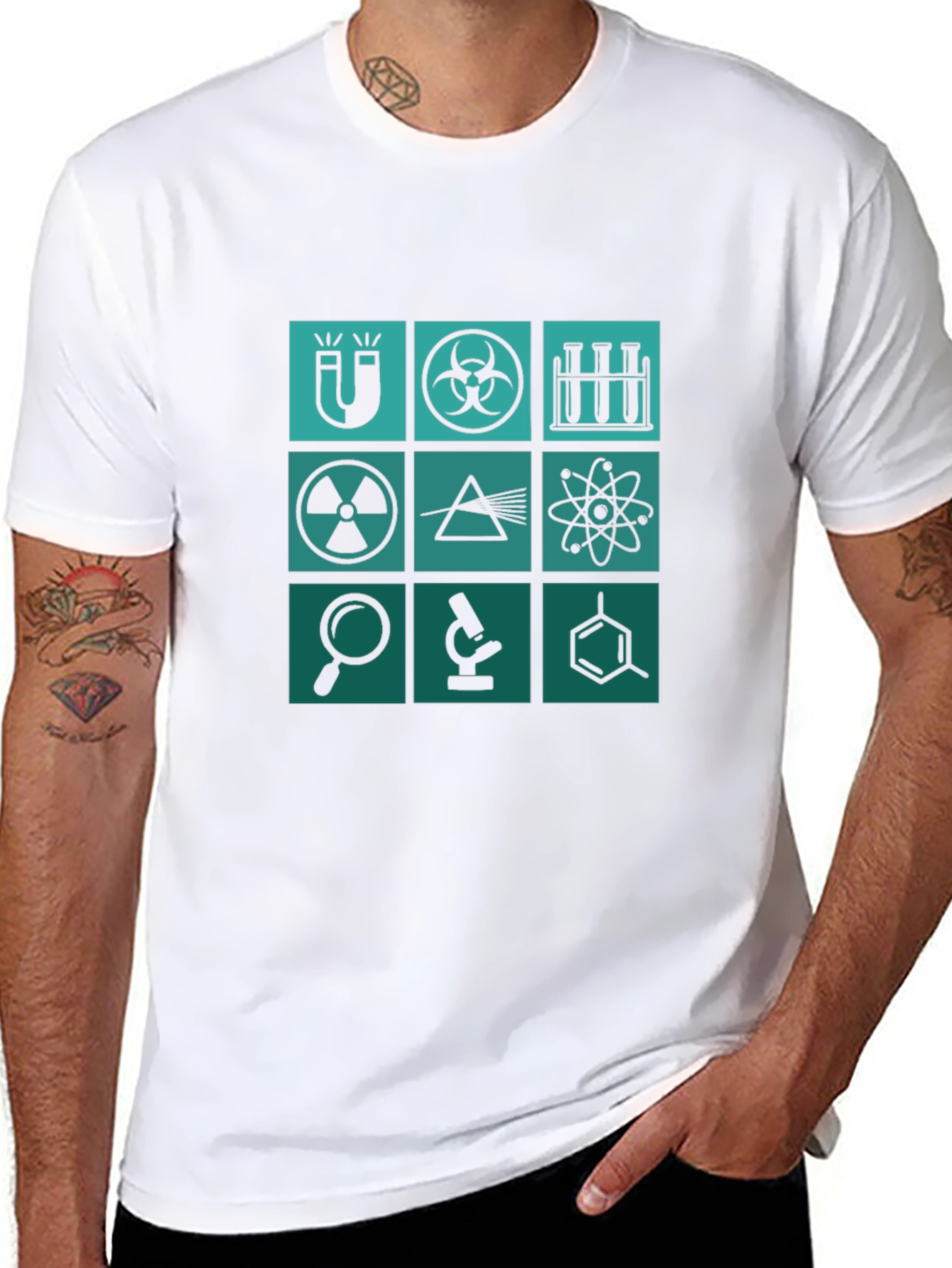 Science Icons Graphic Tee - Mens Black T-Shirt