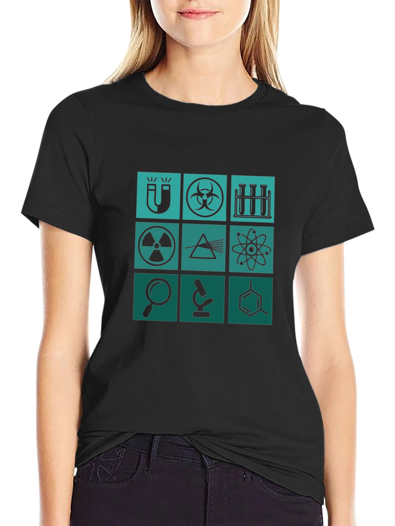 Science Icons Graphic Tee - Mens Black T-Shirt