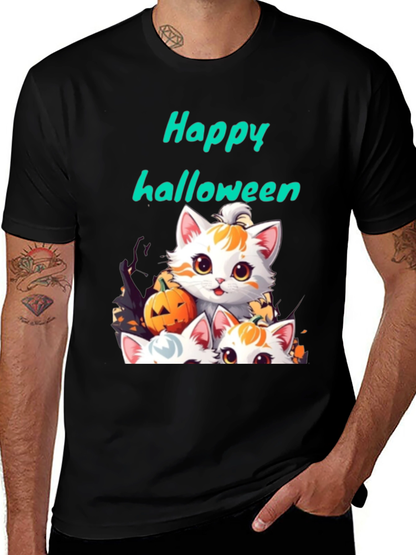 Halloween Cats Graphic Tee - Spooky Season