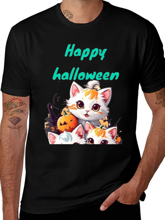 Halloween Cats Graphic Tee - Spooky Season