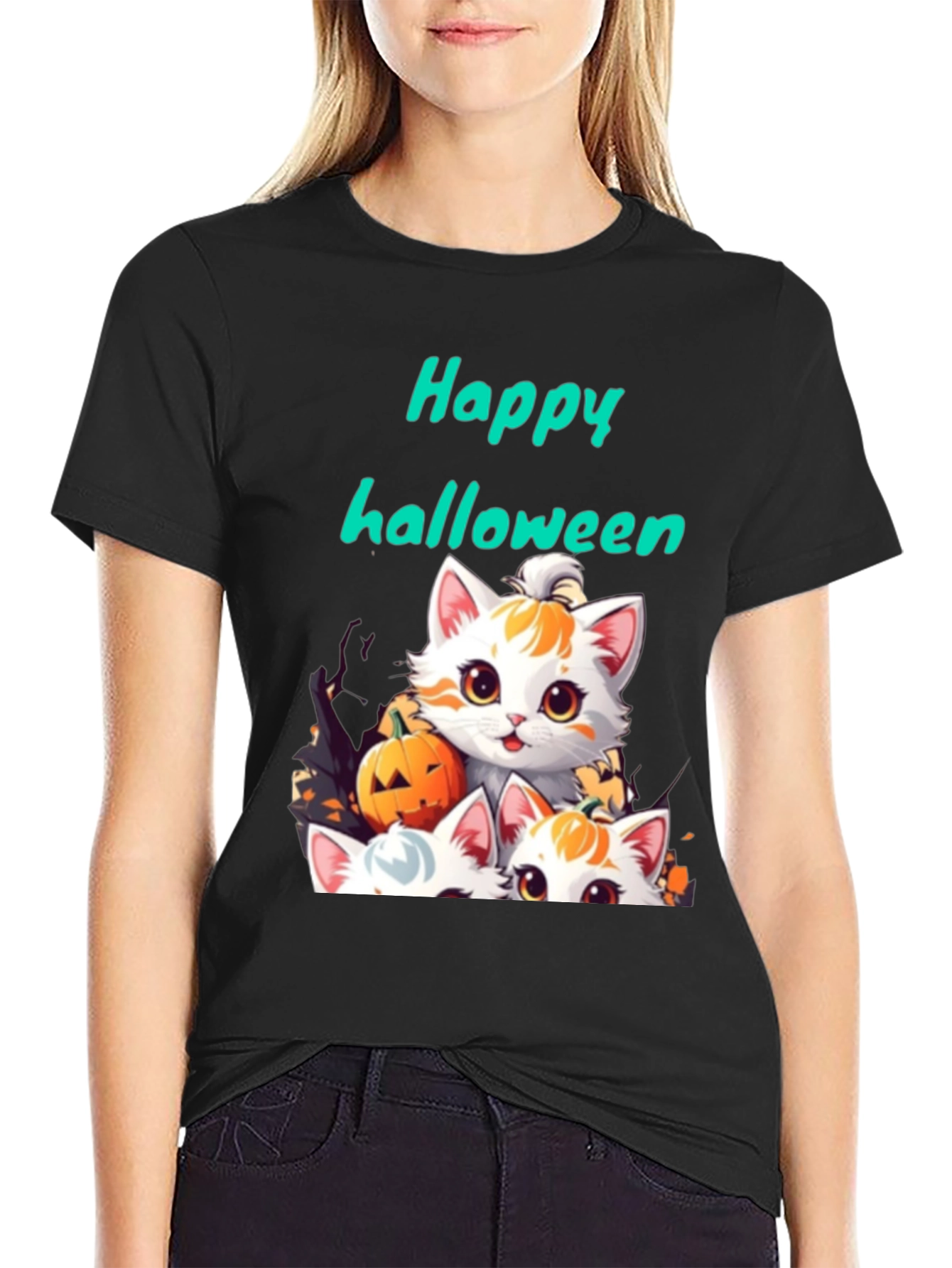 Halloween Cats Graphic Tee - Spooky Season