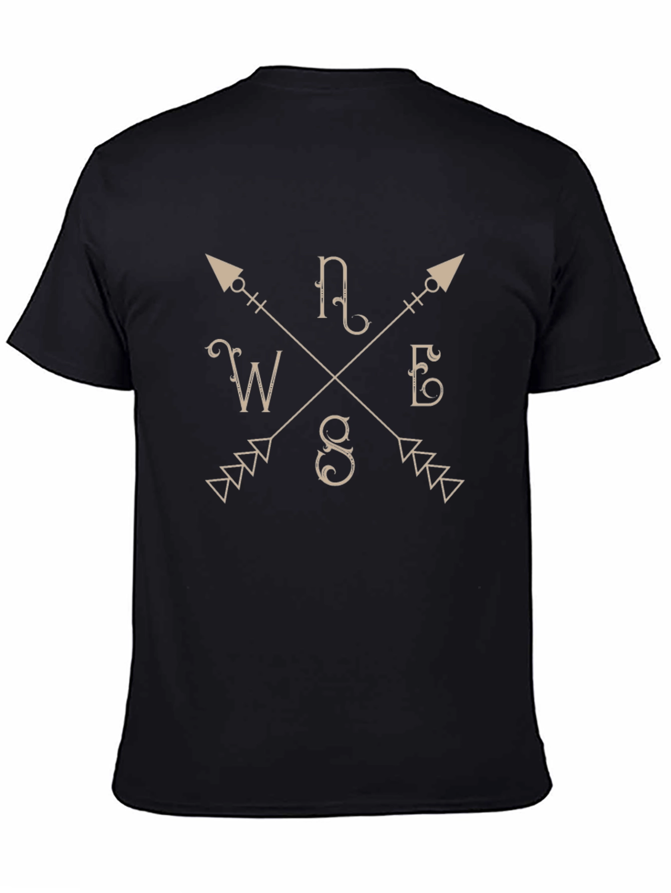 Compass Arrows Graphic Tee - Unisex Black T-Shirt