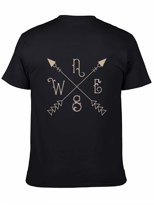 Compass Arrows Graphic Tee - Unisex Black T-Shirt