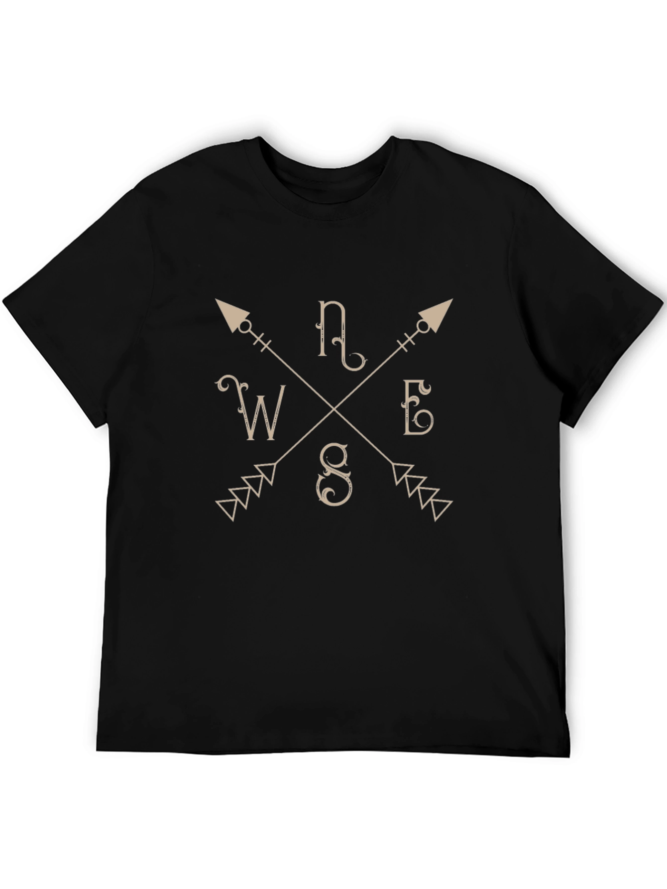 Compass Arrows Graphic Tee - Unisex Black T-Shirt