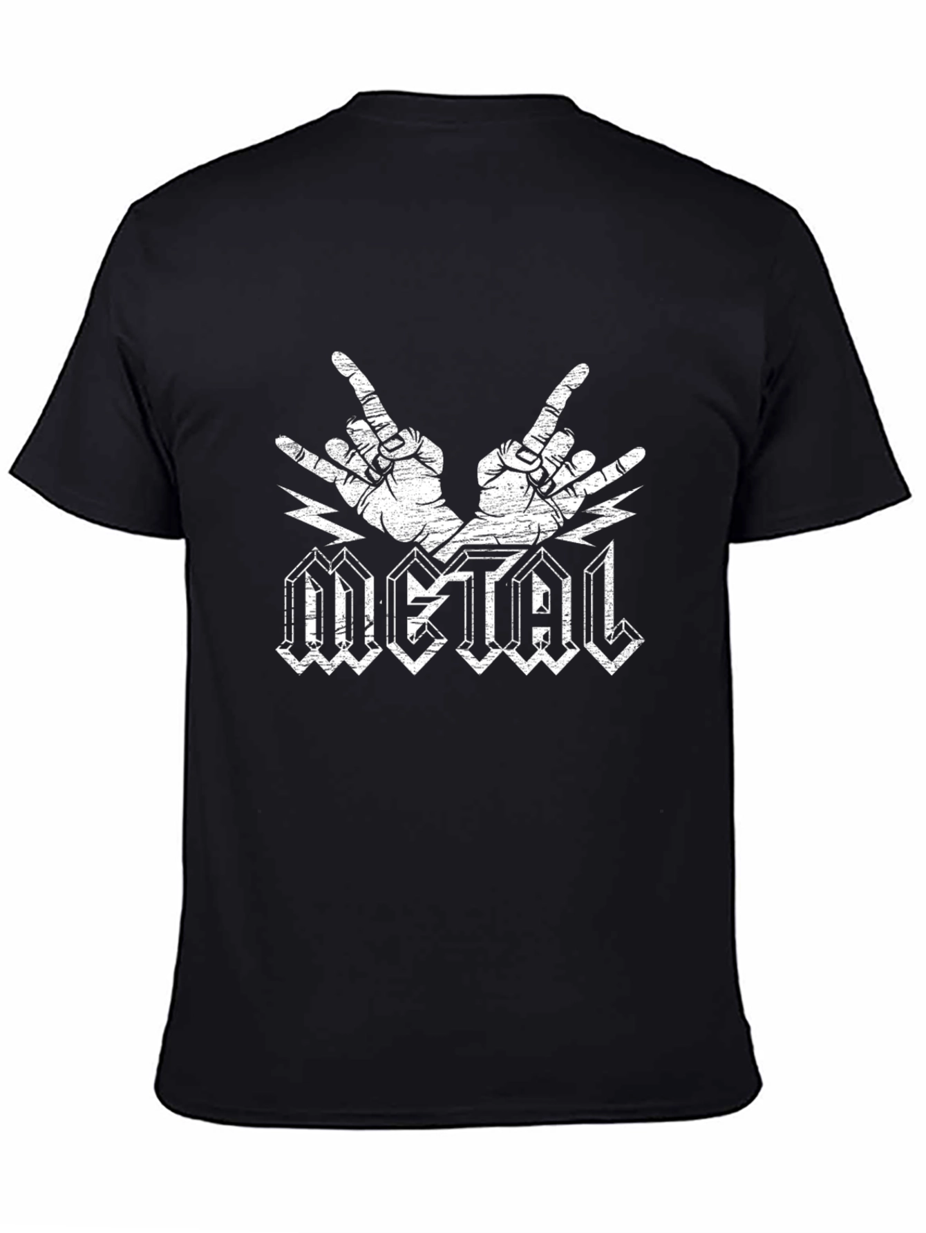Metal Horns Black T-Shirt Rock On Concert Tee