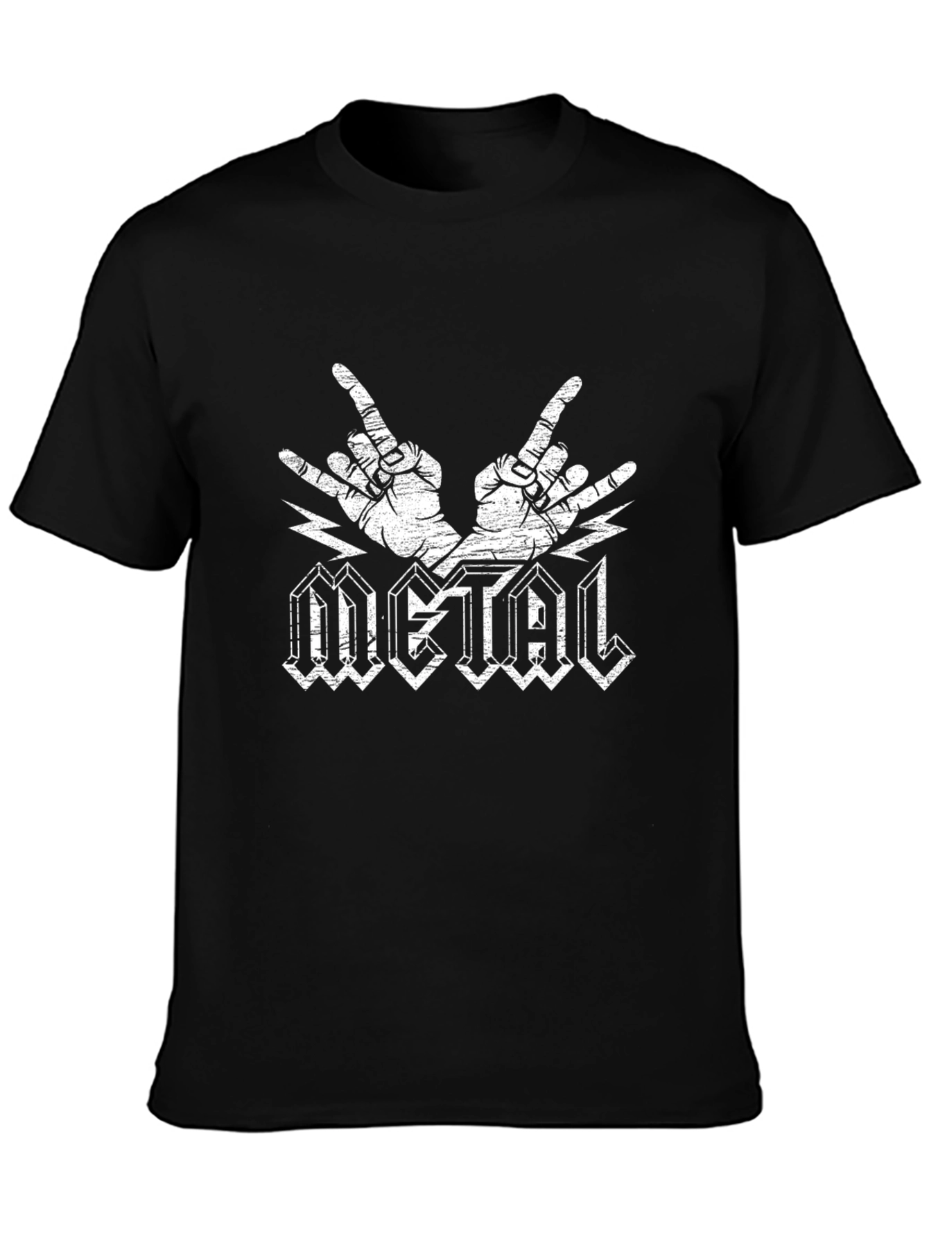 Metal Horns Black T-Shirt Rock On Concert Tee