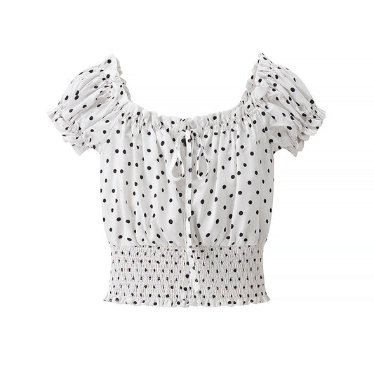 Polka dot printed top
