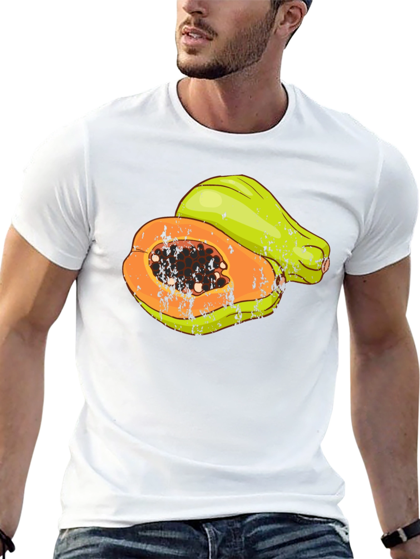 Papaya Graphic Tee - Tropical Fruit T-Shirt