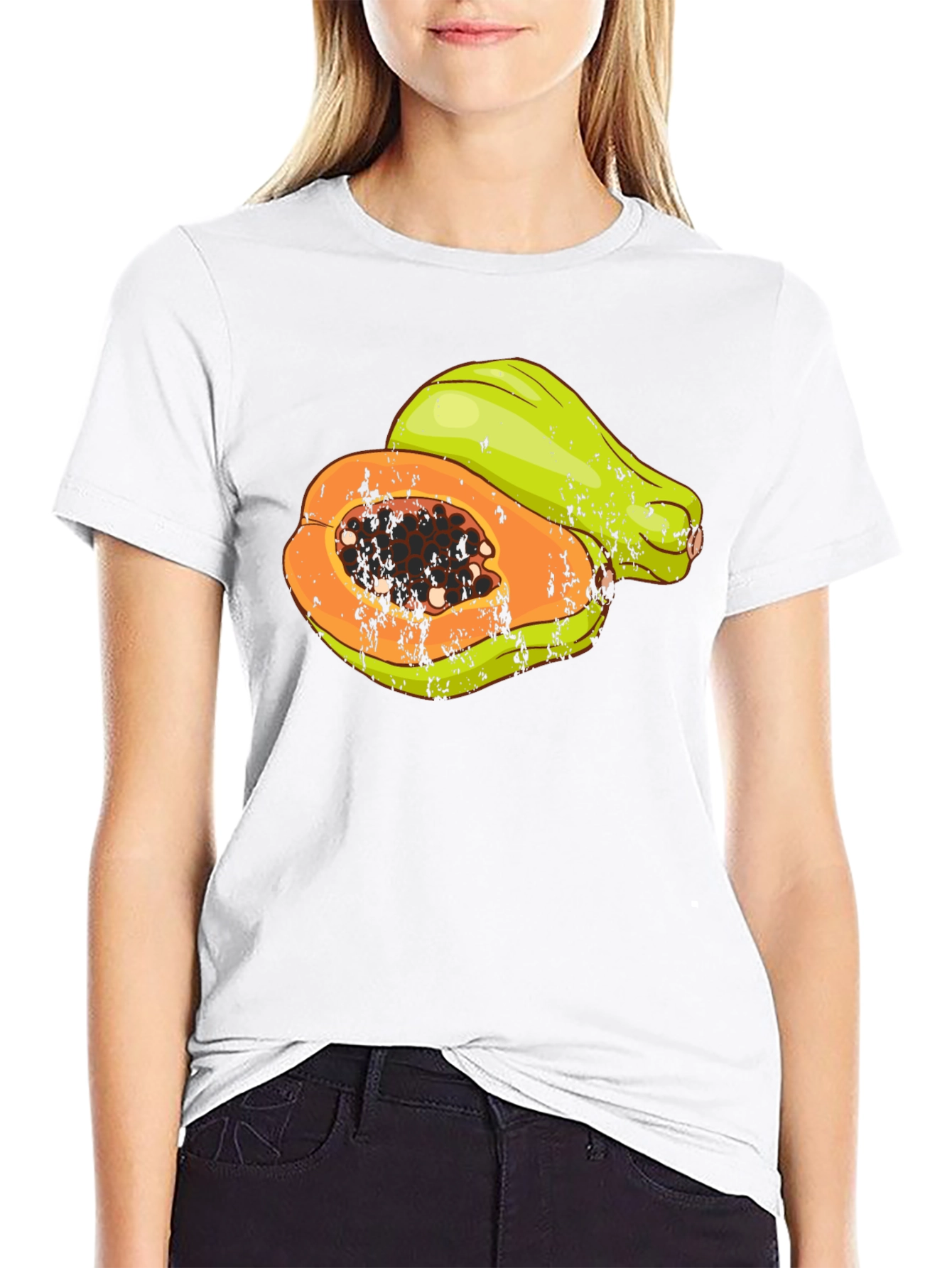 Papaya Graphic Tee - Tropical Fruit T-Shirt
