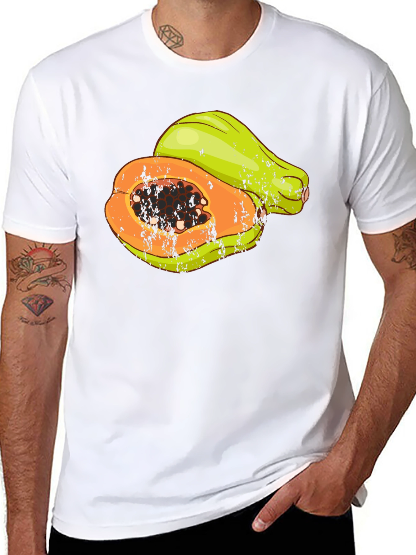 Papaya Graphic Tee - Tropical Fruit T-Shirt