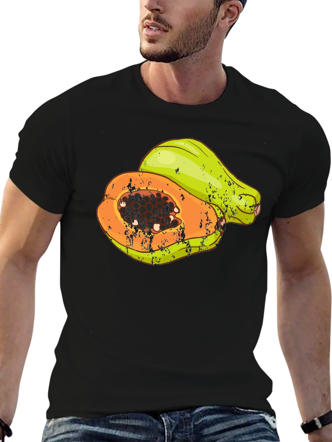 Papaya Graphic Tee - Tropical Fruit T-Shirt