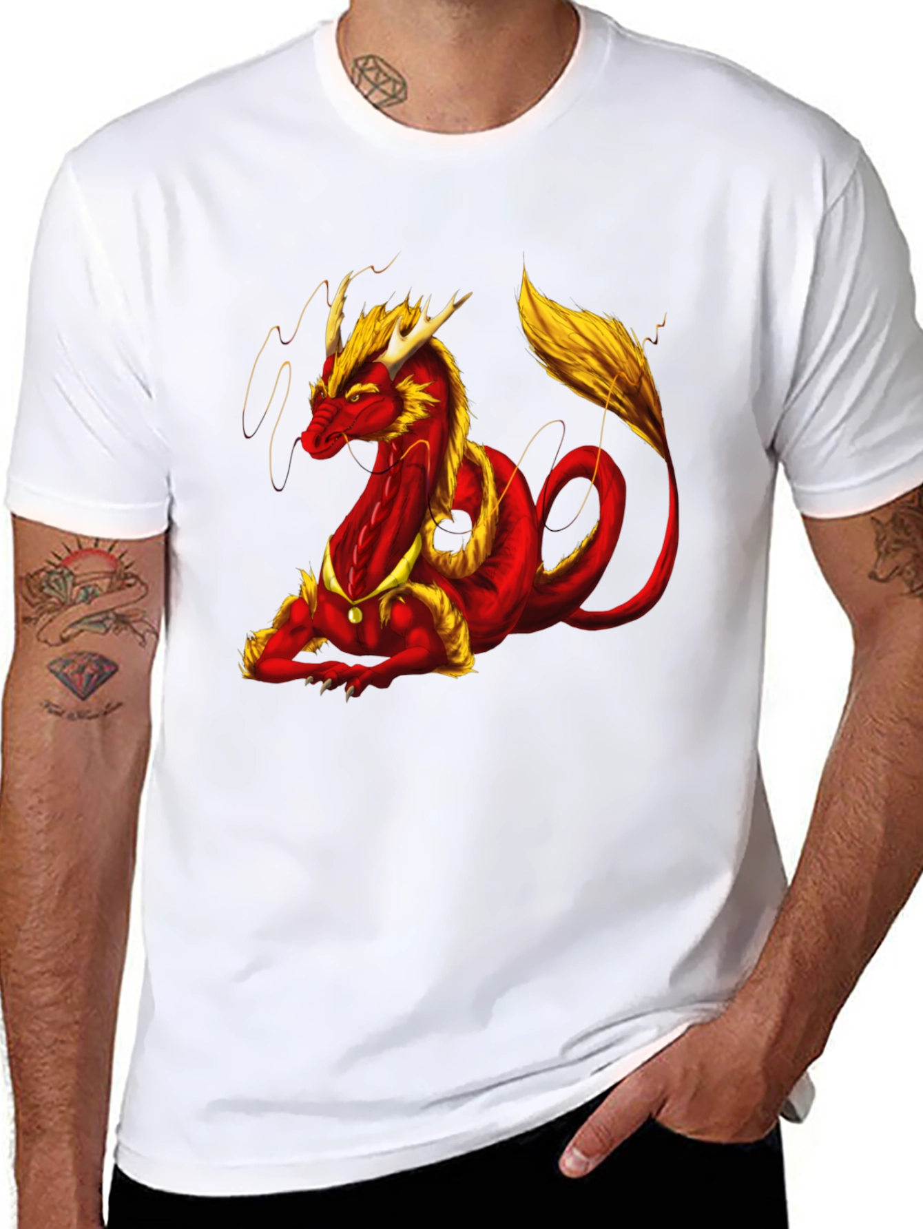 Dragon Graphic Black T-Shirt for Men