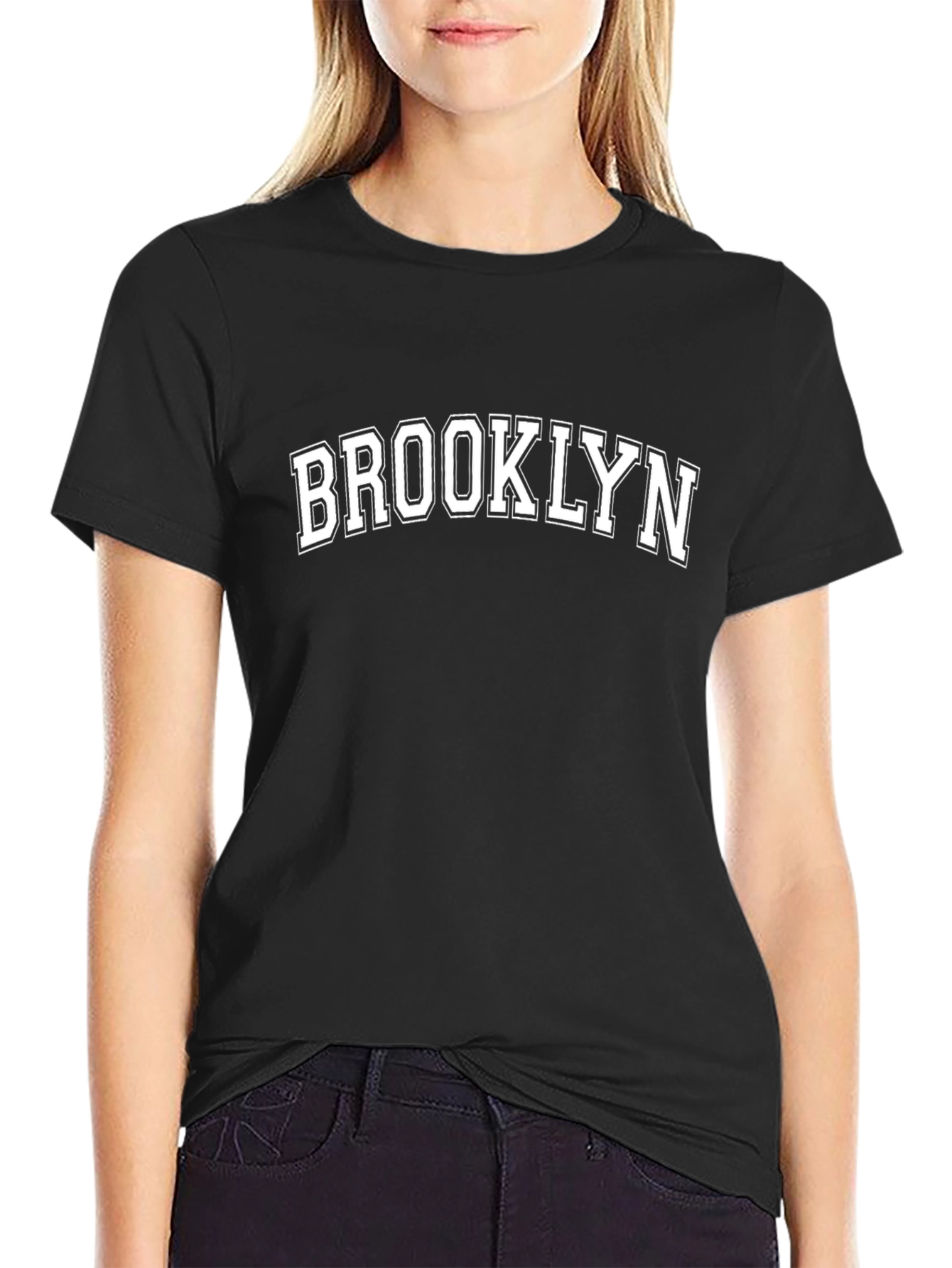 Brooklyn Text Graphic Black T-Shirt Casual Fashion