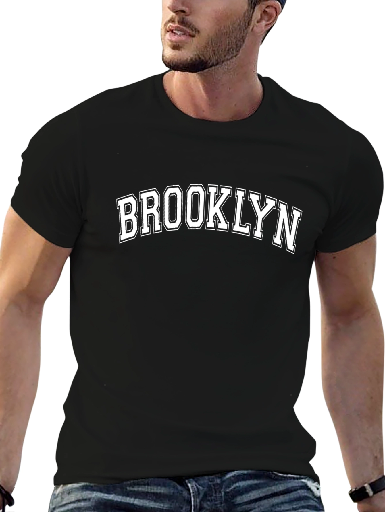 Brooklyn Text Graphic Black T-Shirt Casual Fashion