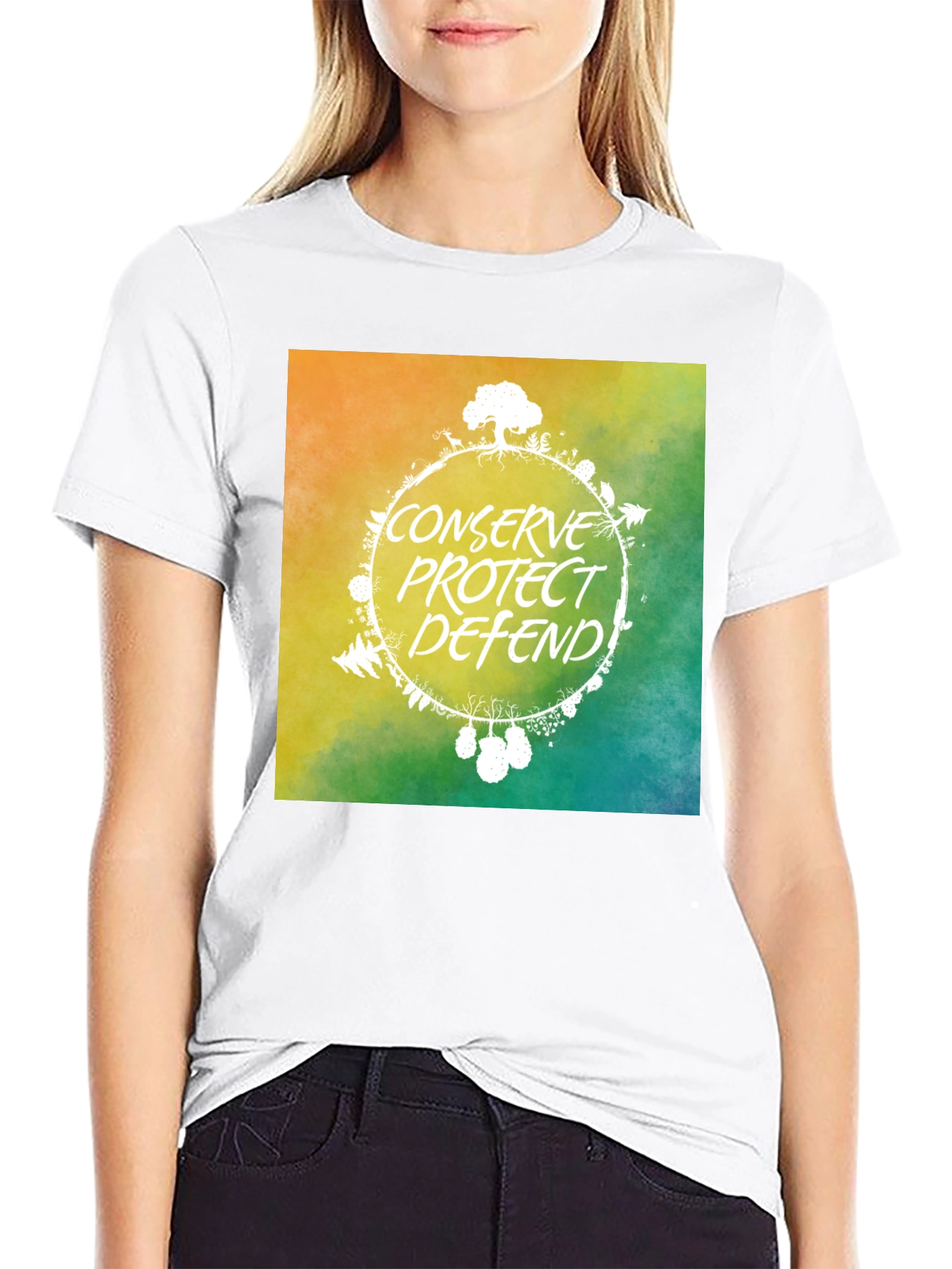 Eco-Friendly Graphic Tee: Conserve Protect Defend