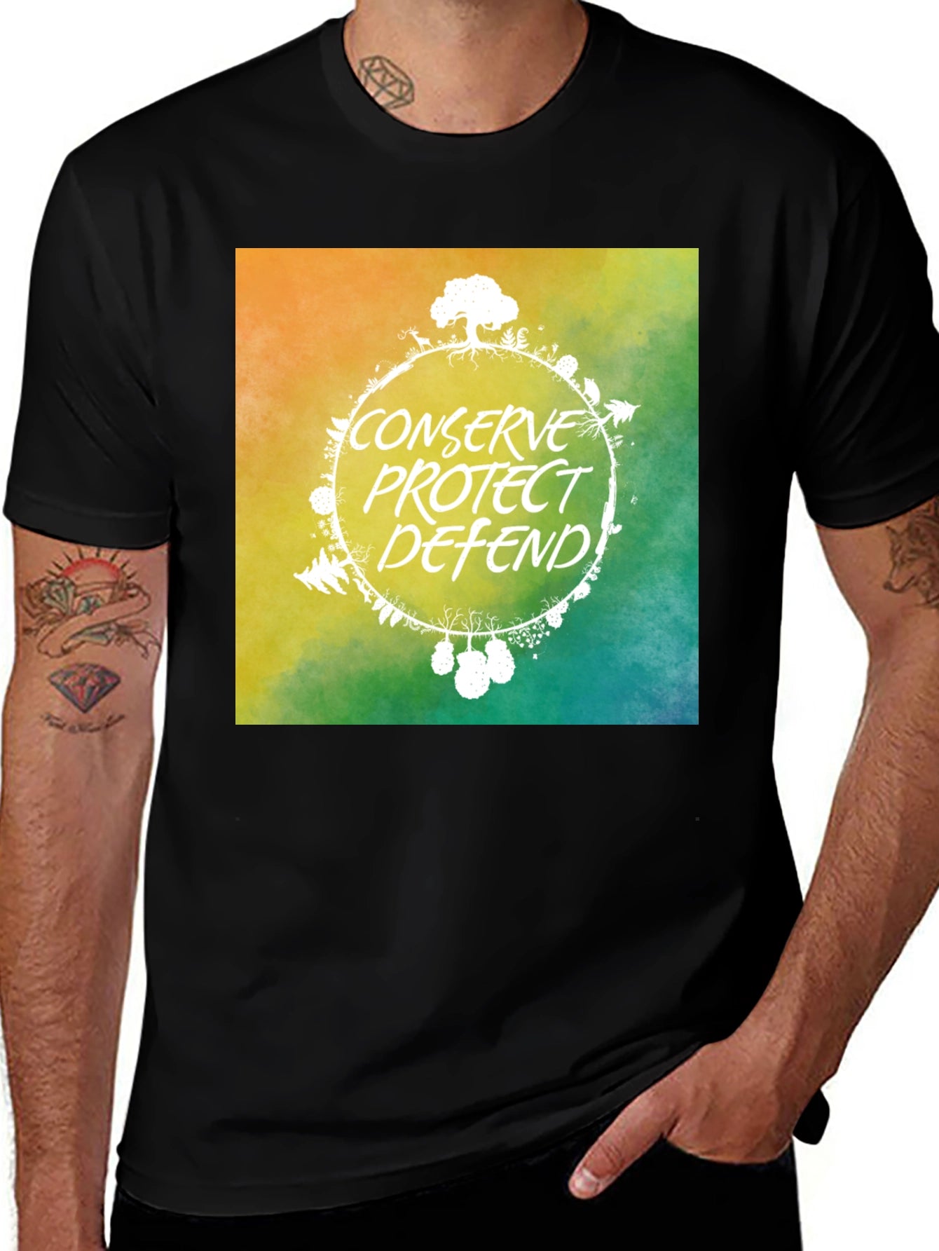 Eco-Friendly Graphic Tee: Conserve Protect Defend