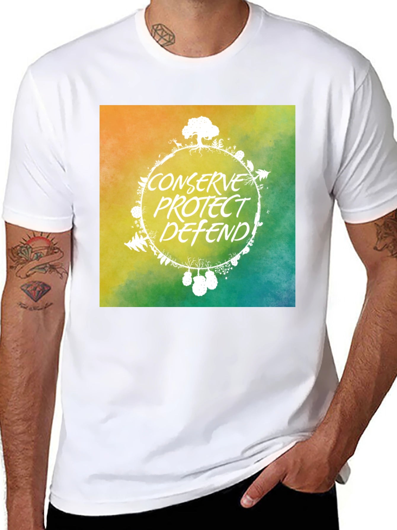 Eco-Friendly Graphic Tee: Conserve Protect Defend