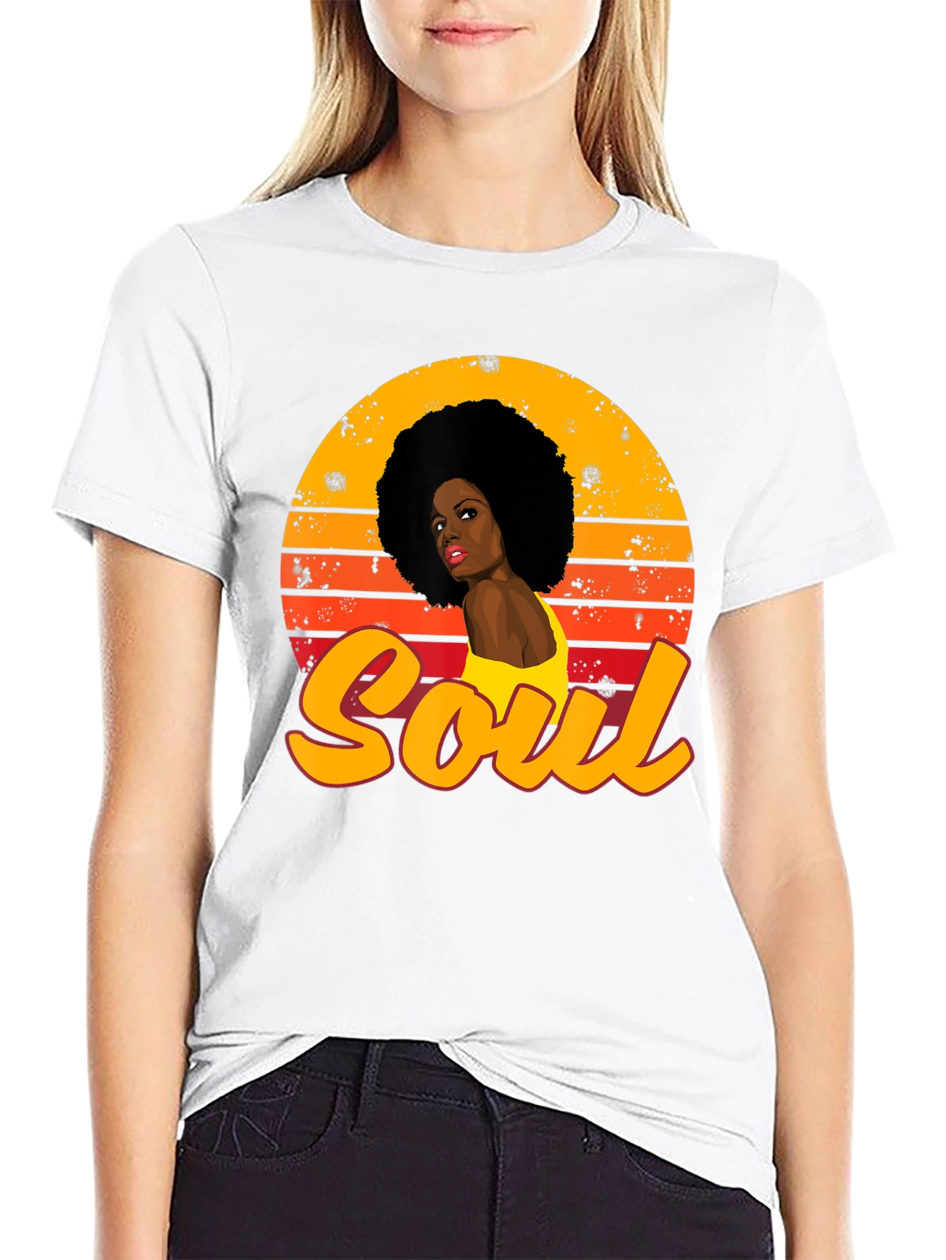 Soul Afro Woman Sunset Graphic Tee