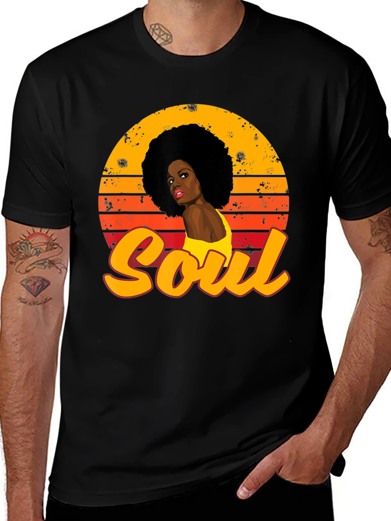 Soul Afro Woman Sunset Graphic Tee