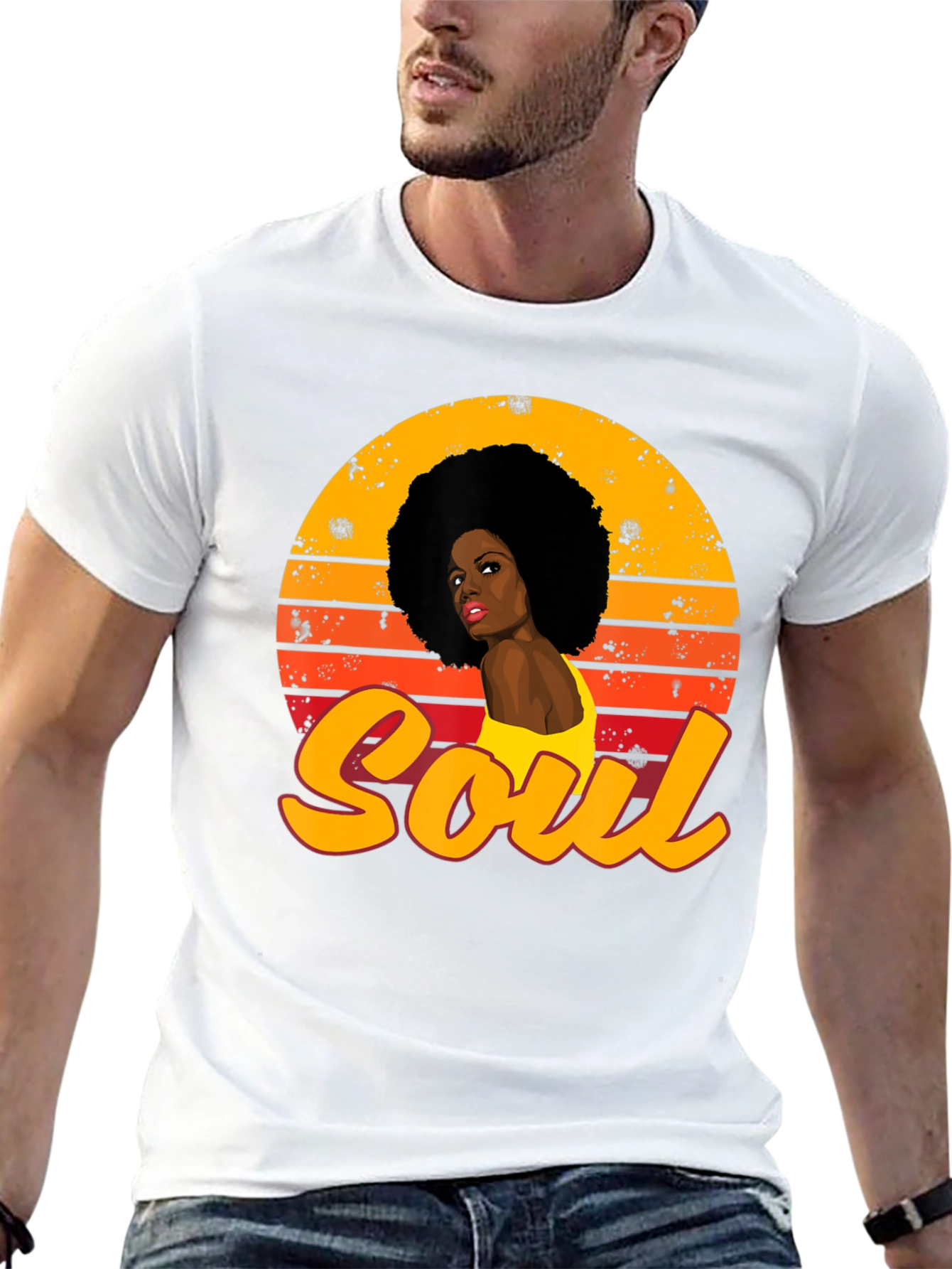 Soul Afro Woman Sunset Graphic Tee