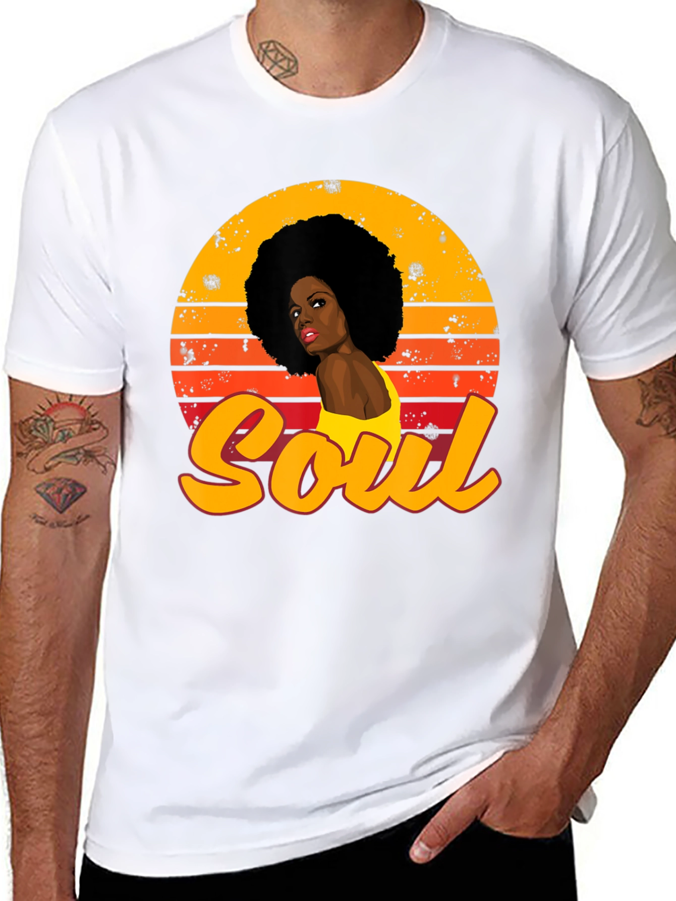 Soul Afro Woman Sunset Graphic Tee