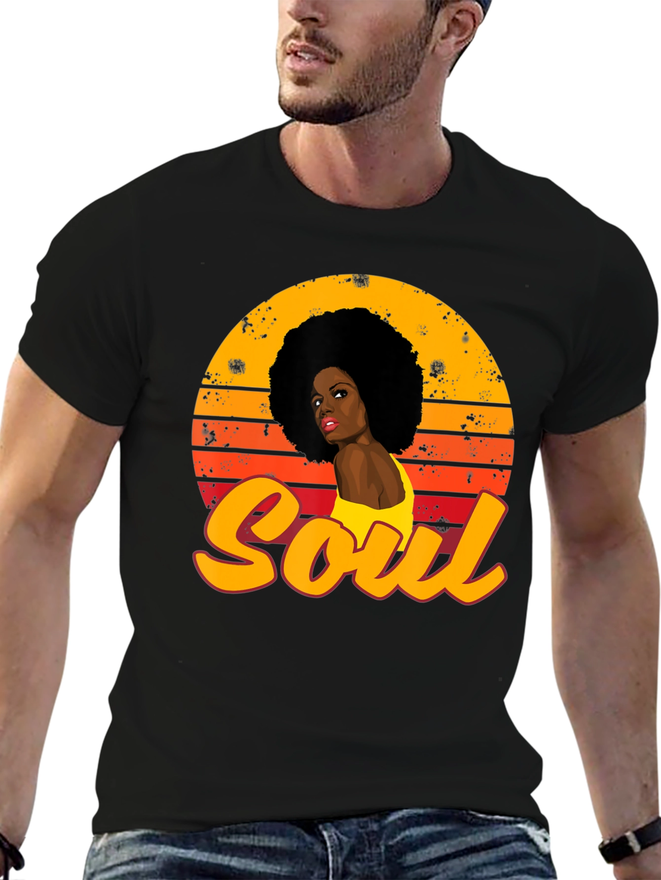 Soul Afro Woman Sunset Graphic Tee